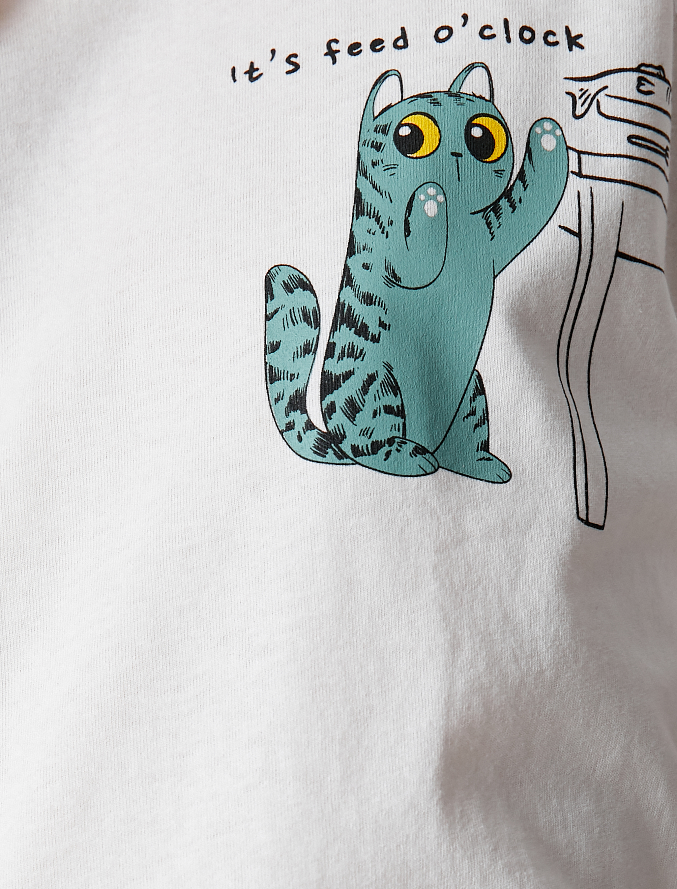   Pamuklu Tişört Baskılı Bisiklet Yaka Kısa Kollu