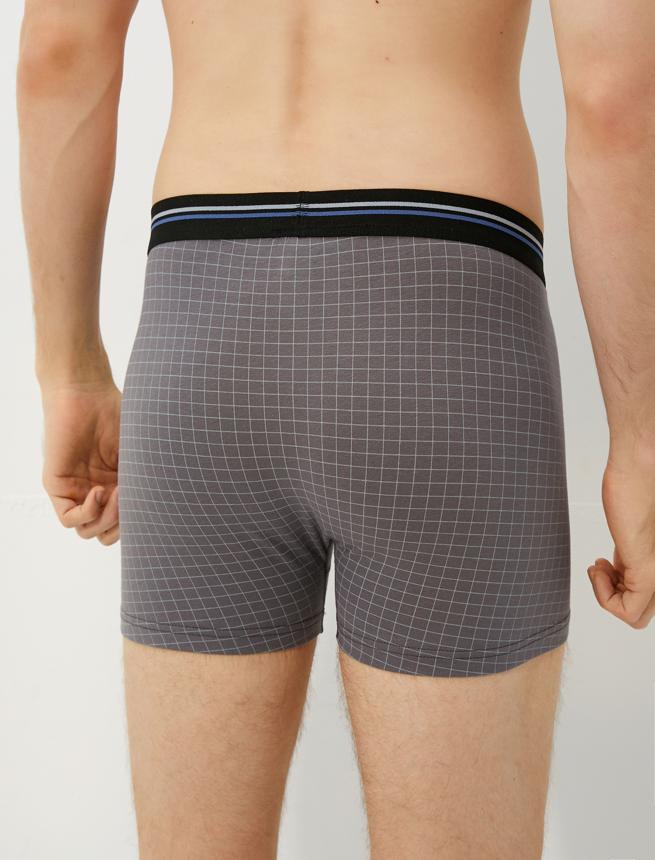   3'lü Boxer Seti Ekoseli Pamuklu