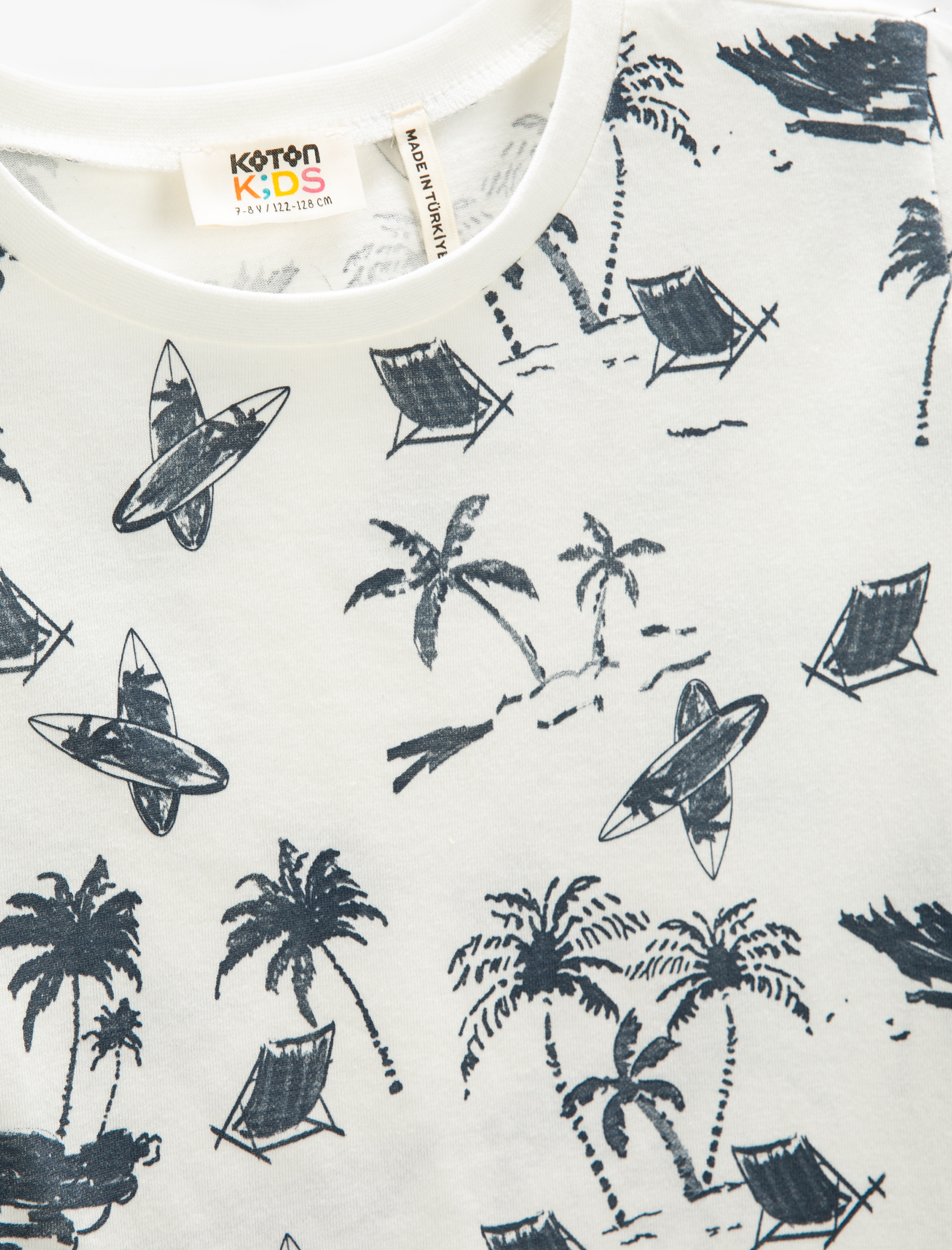  Erkek Çocuk Bisiklet Yaka Tişört Baskılı Kısa Kollu Pamuklu