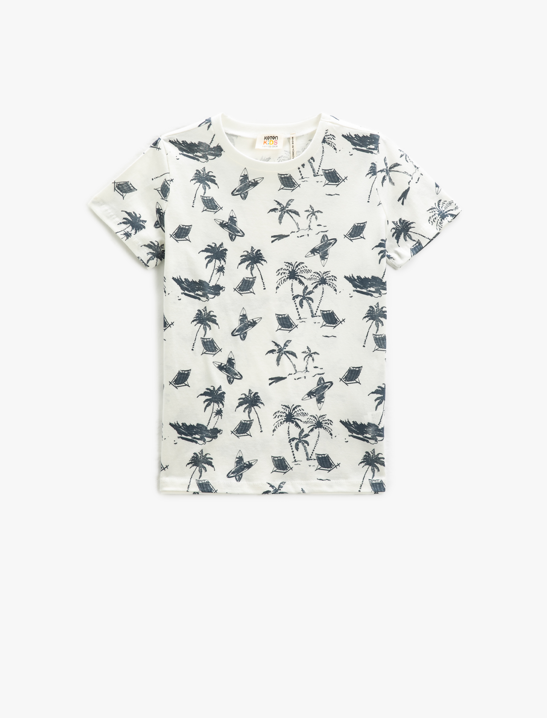  Erkek Çocuk Bisiklet Yaka Tişört Baskılı Kısa Kollu Pamuklu