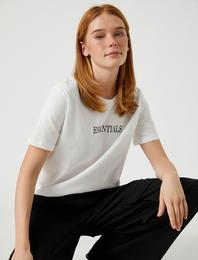 Yazı Baskılı Tişört V Yaka