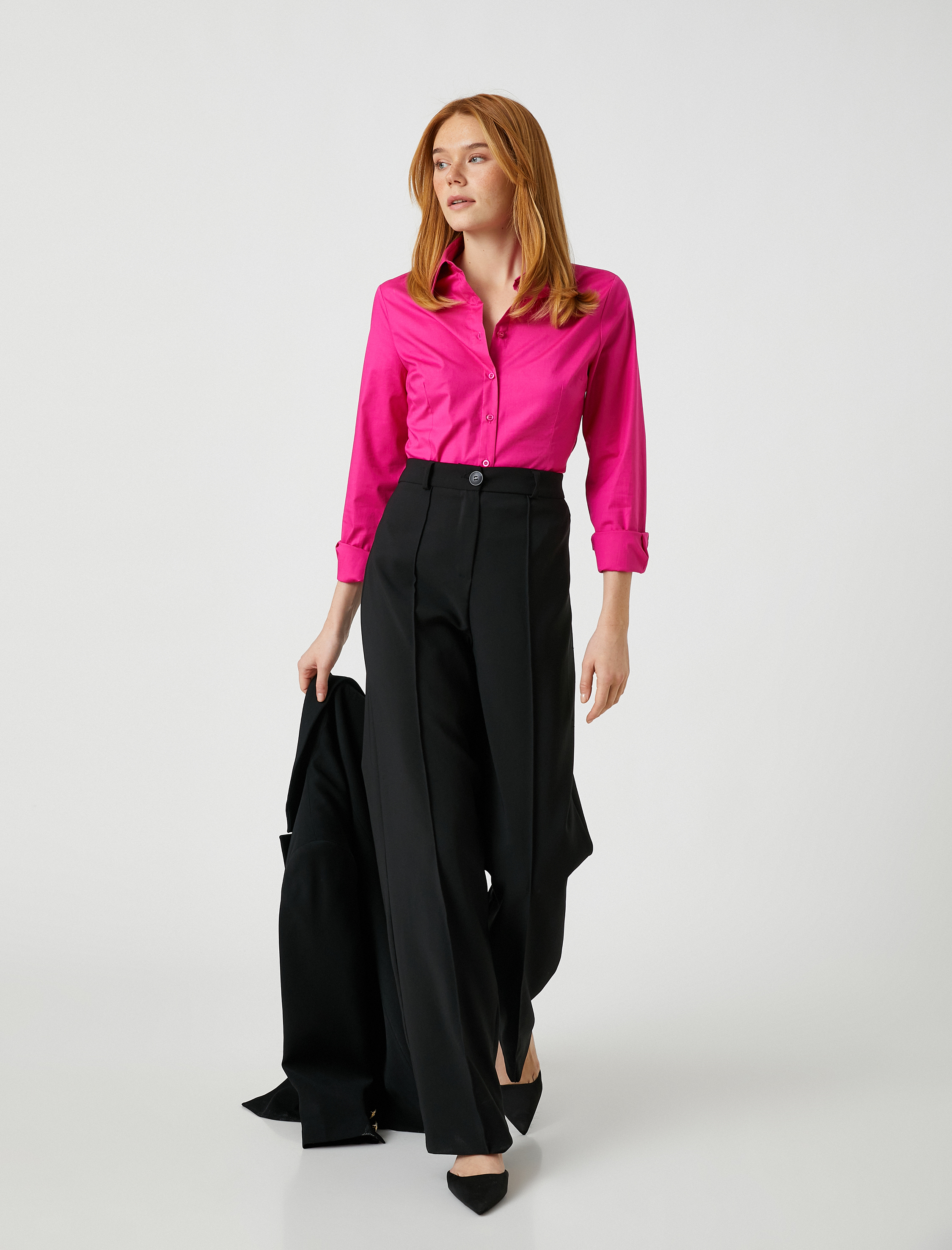   Basic Pamuklu Gömlek Uzun Kollu