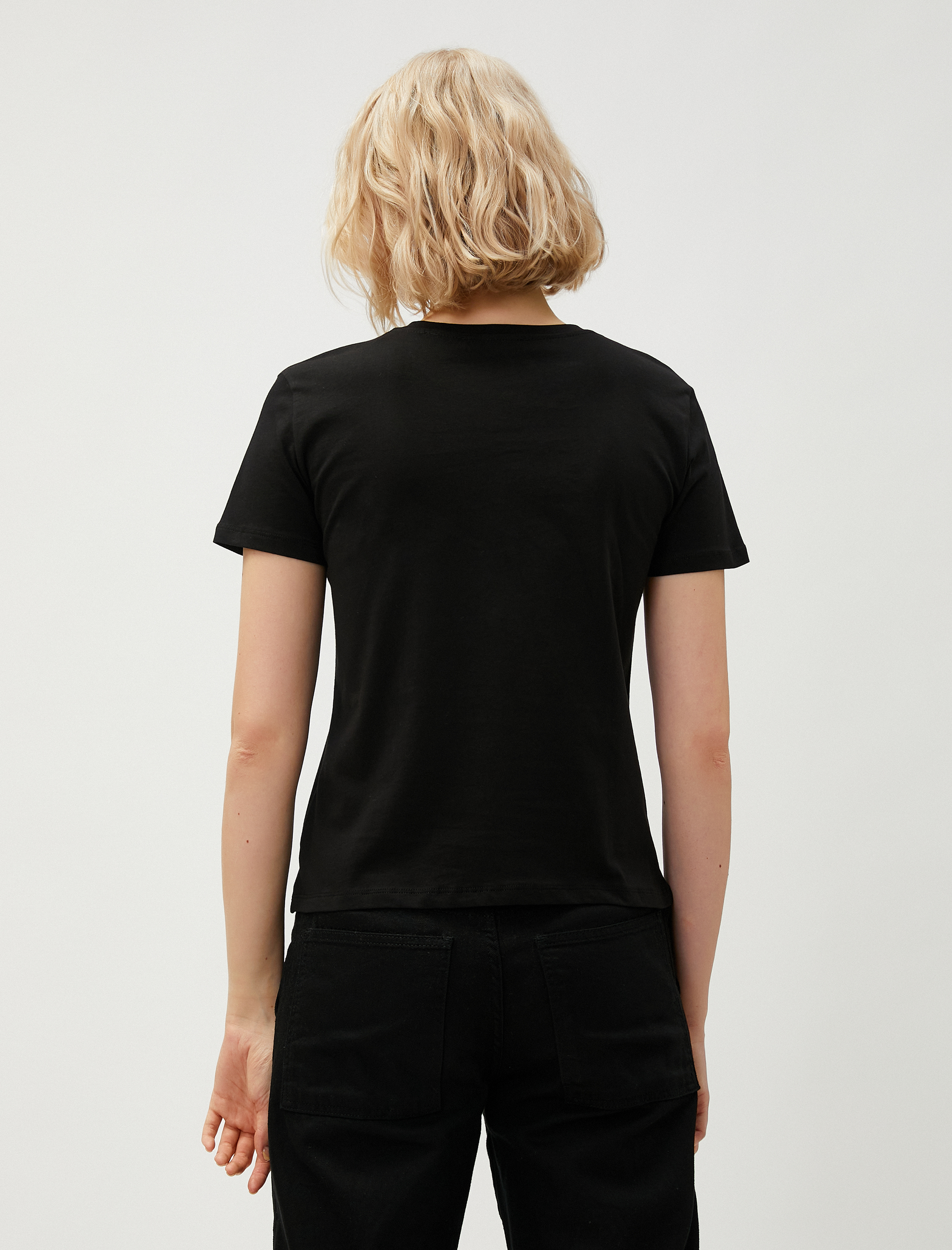   Basic Tişört Kısa Kollu Bisiklet Yaka