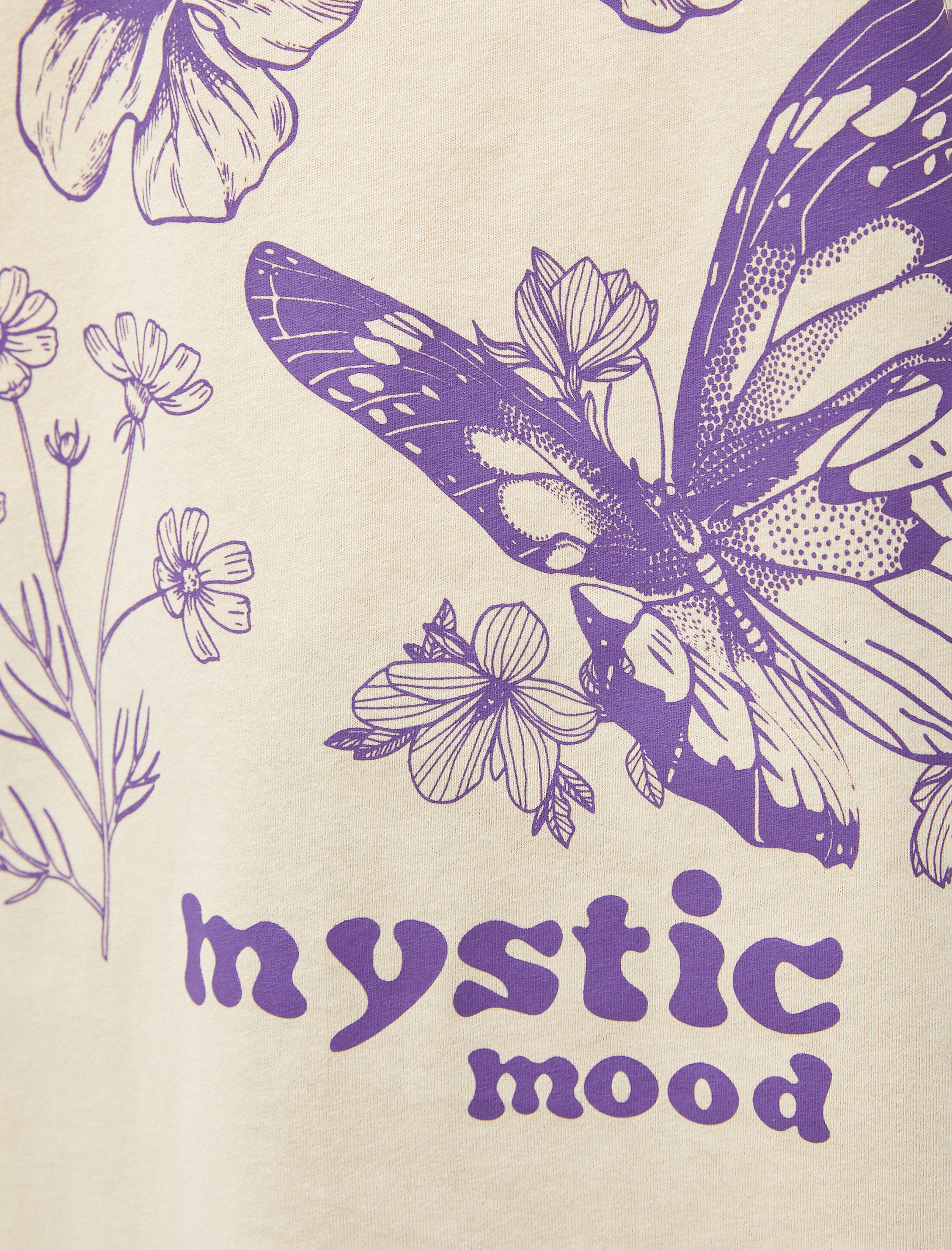   Baskılı Tişört Bisiklet Yaka Kısa Kollu Pamuklu