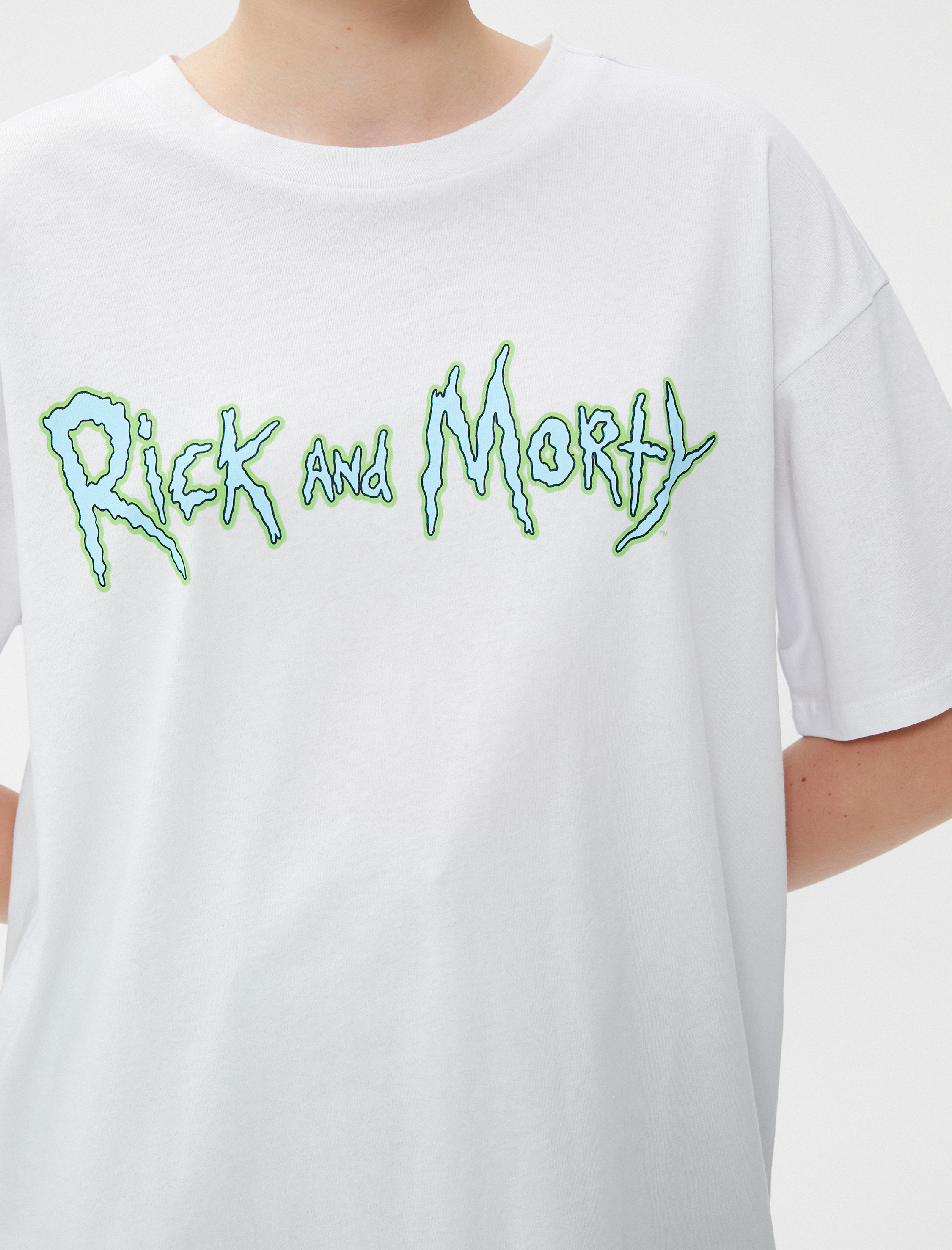   Rick and Morty Tişört Sırt Baskılı Lisanslı Pamuklu Kısa Kollu