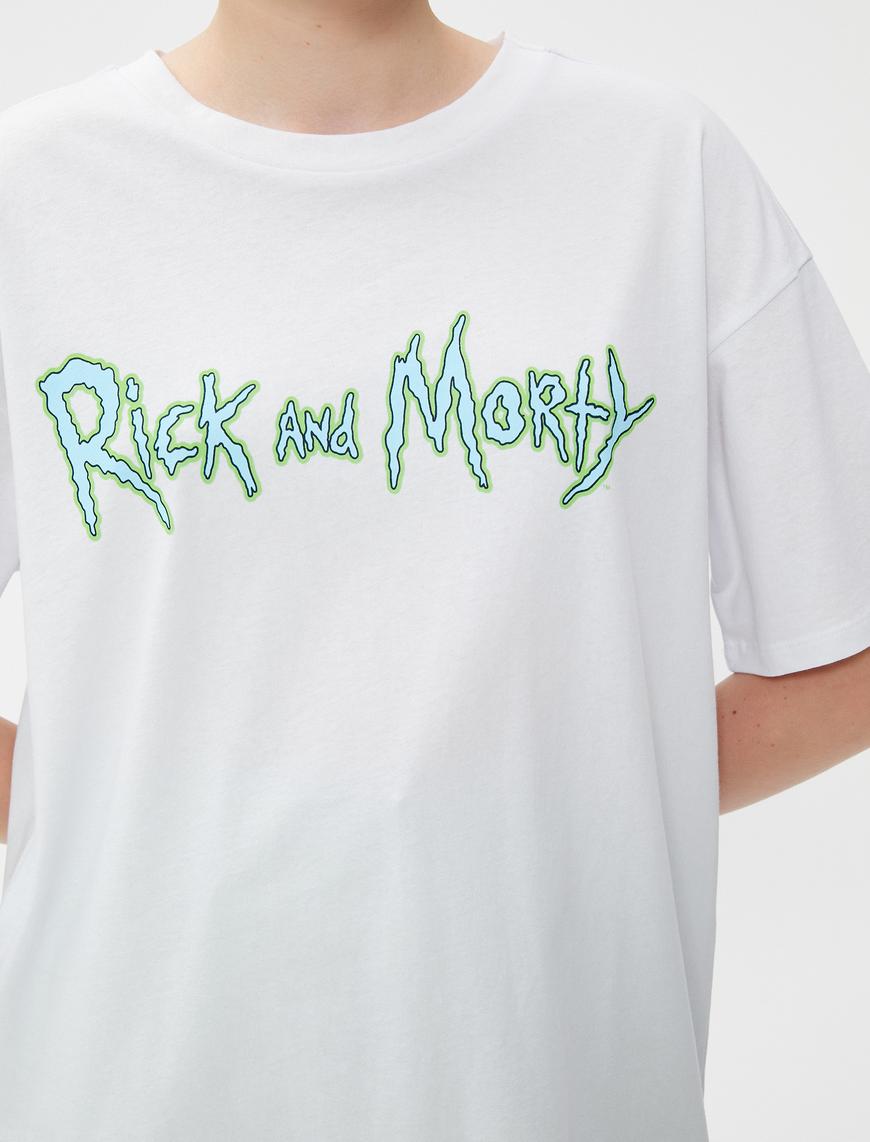   Rick and Morty Tişört Sırt Baskılı Lisanslı Pamuklu Kısa Kollu