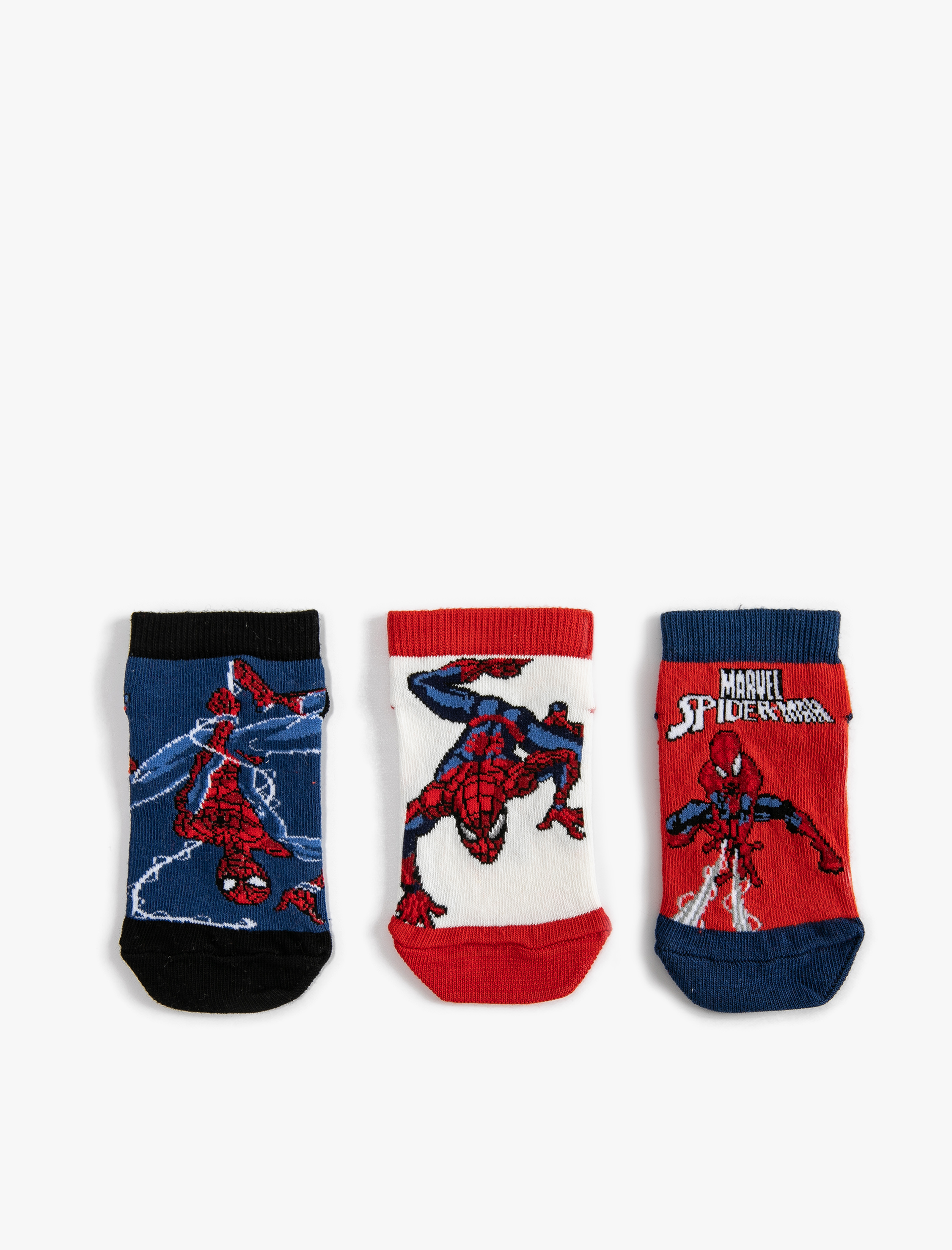  Erkek Çocuk 3'lü Örümcek Adam Baskılı Çorap Seti Lisanslı