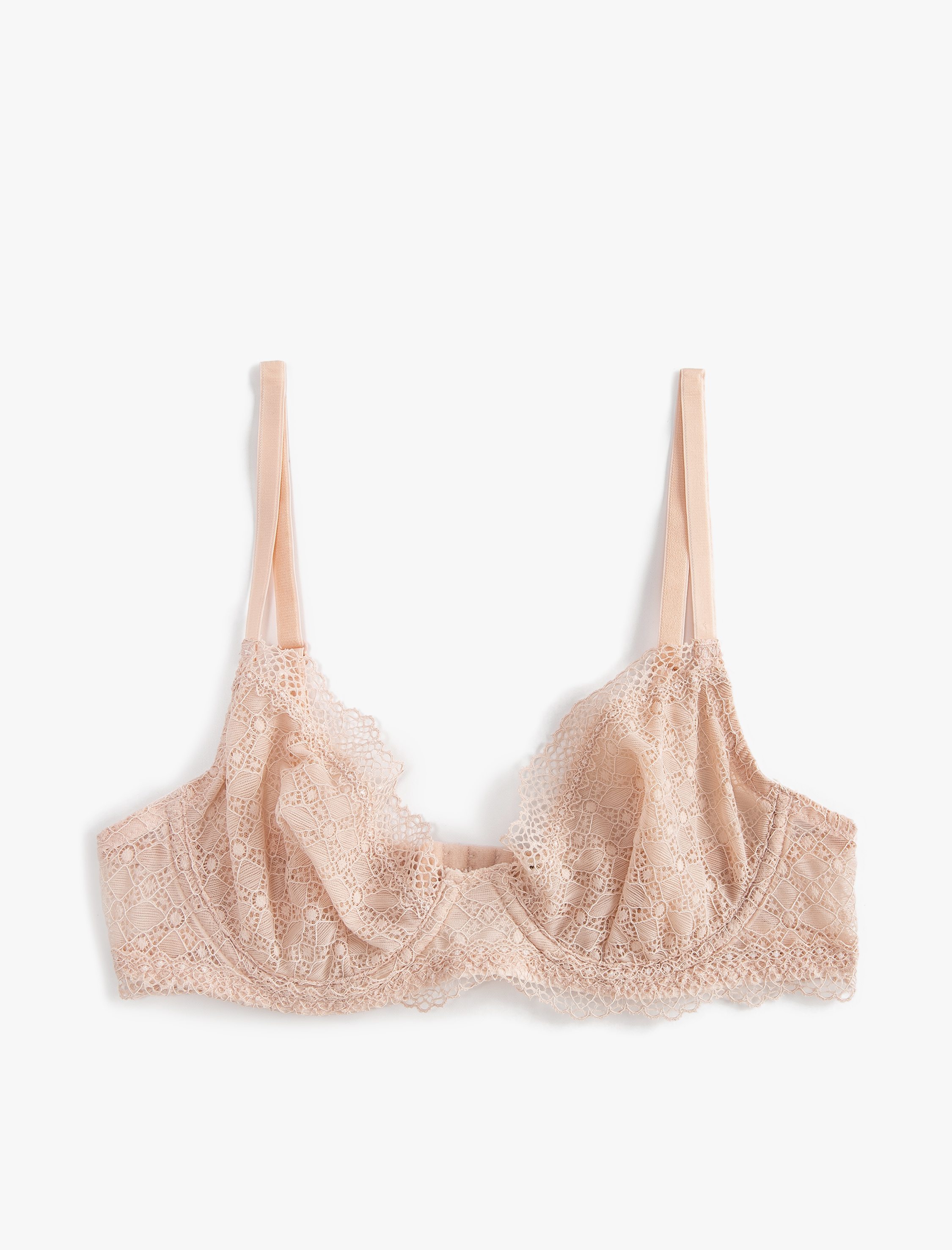   Dantelli Sütyen Dolgusuz Balenli Kapsız