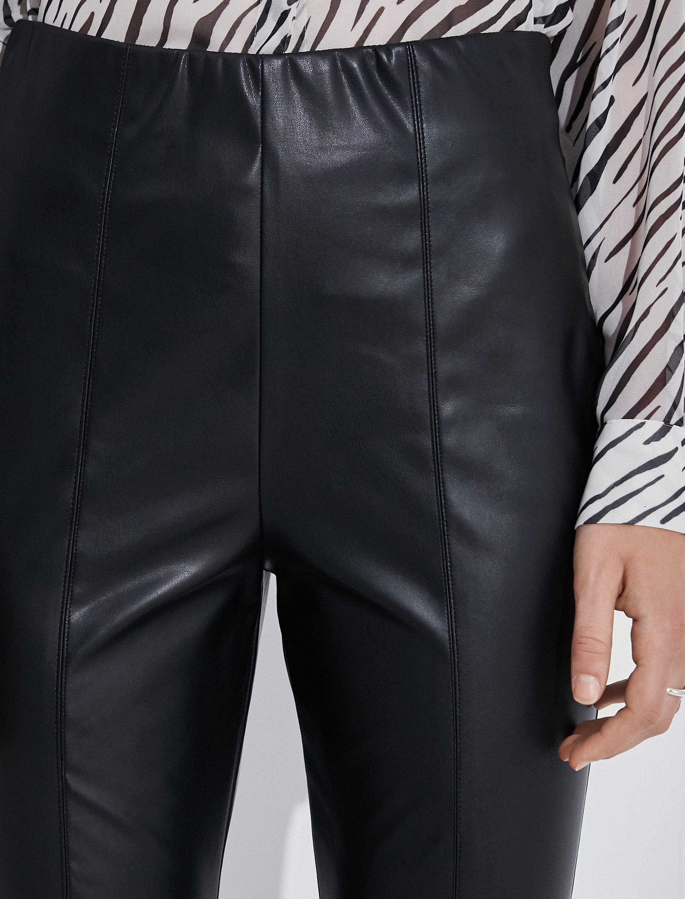   Suni Deri Crop Pantolon