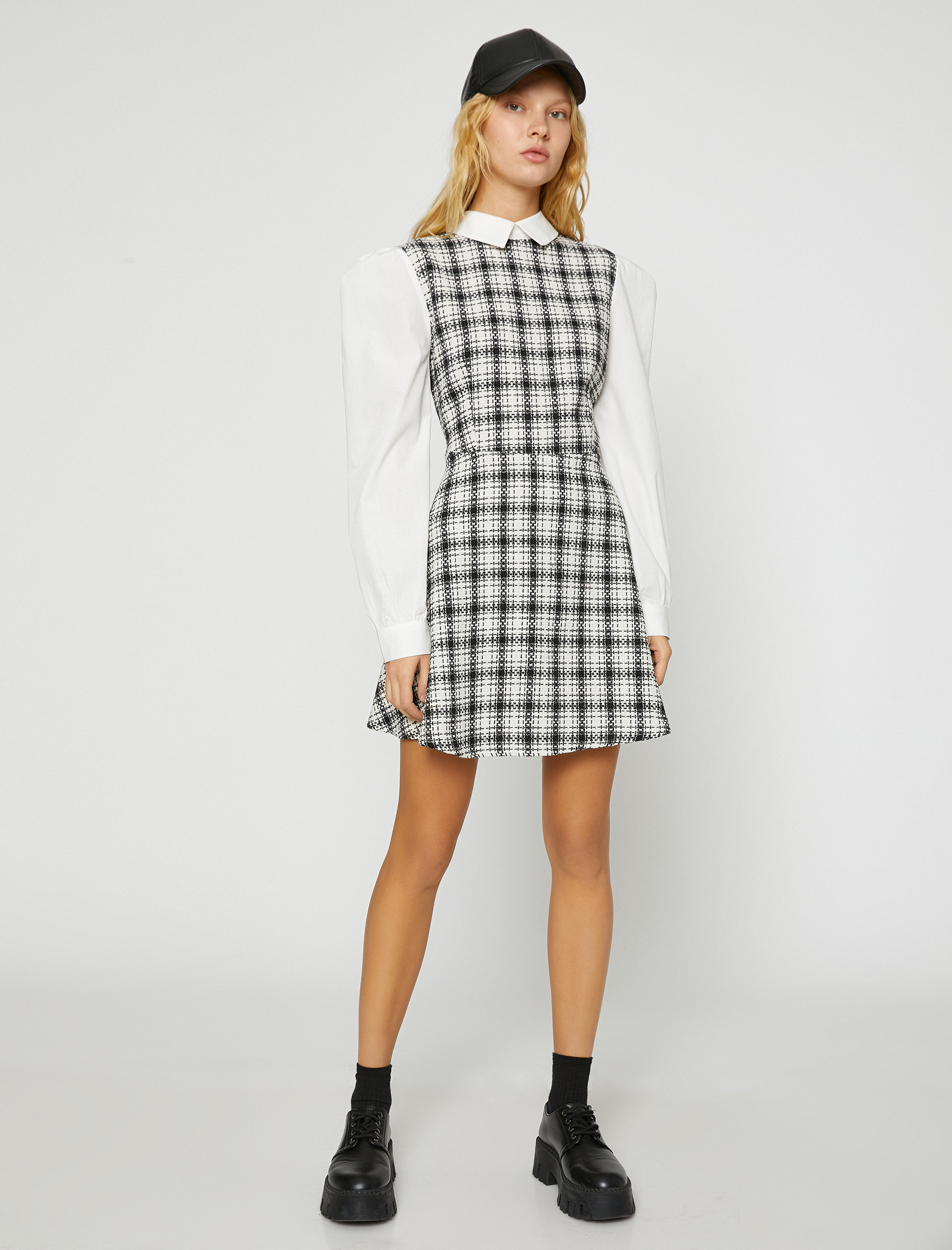   Gömlek Elbise Tüvit Detaylı