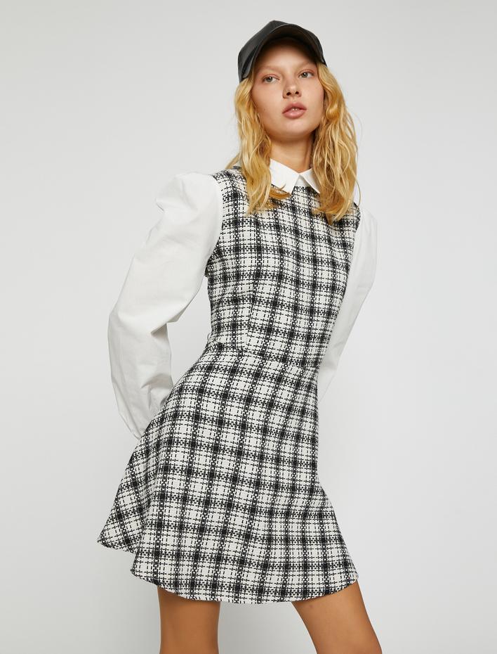  Gömlek Elbise Tüvit Detaylı