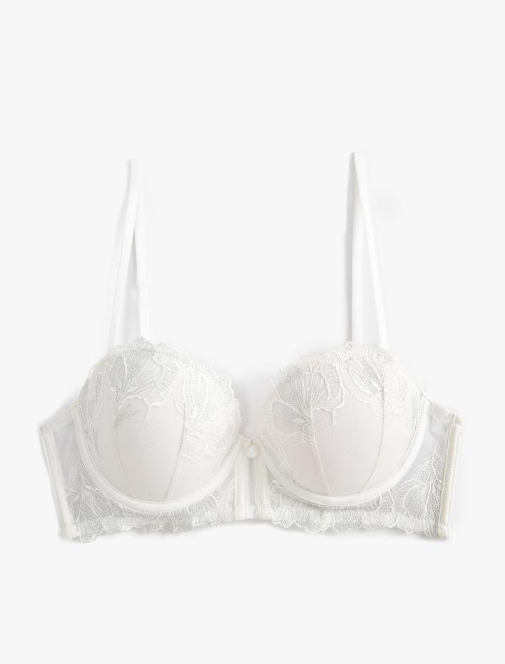 Bridal Sütyen Dantelli Destekli Push Up Balenli