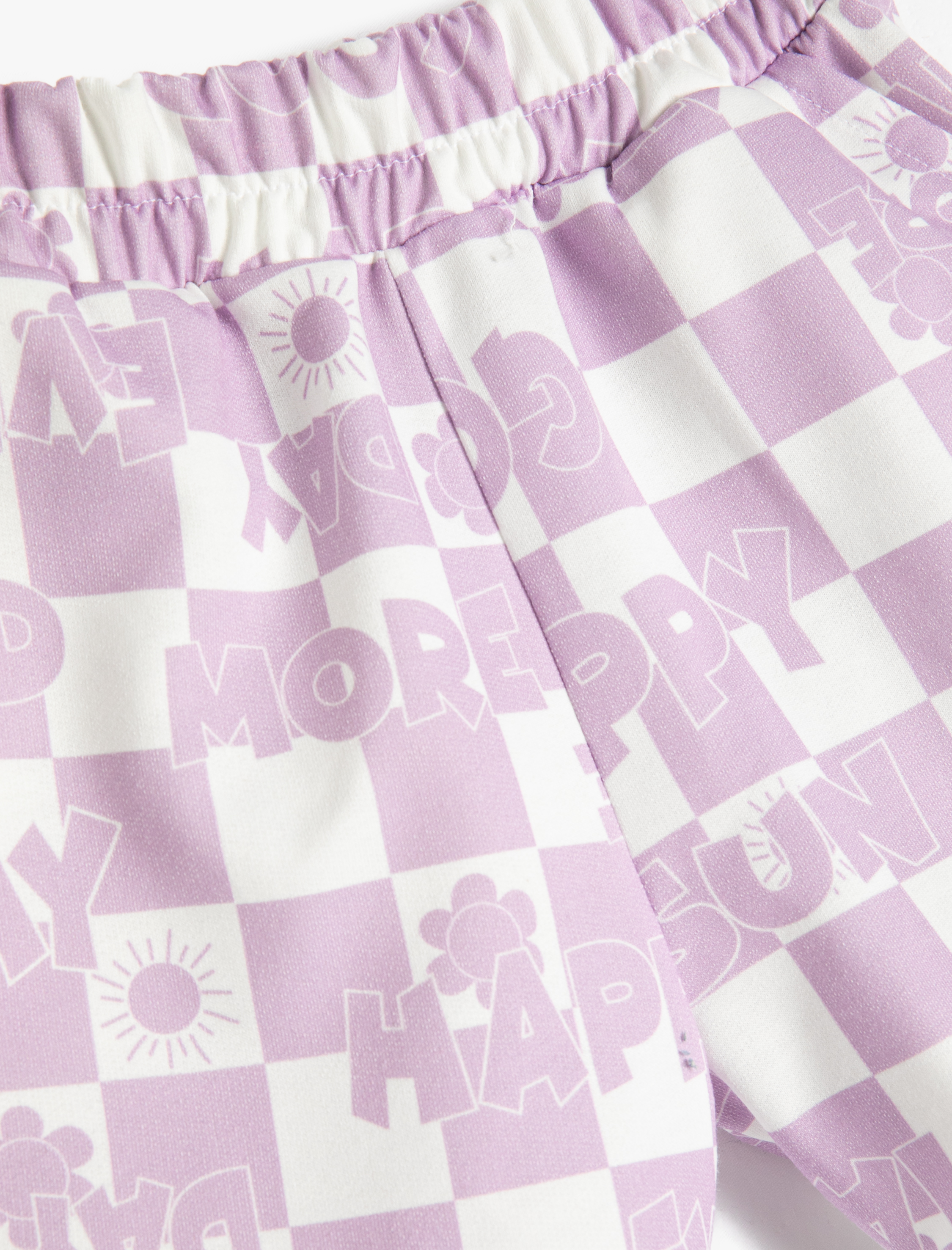  Kız Çocuk Şort Beli Lastikli Cepli Baskılı