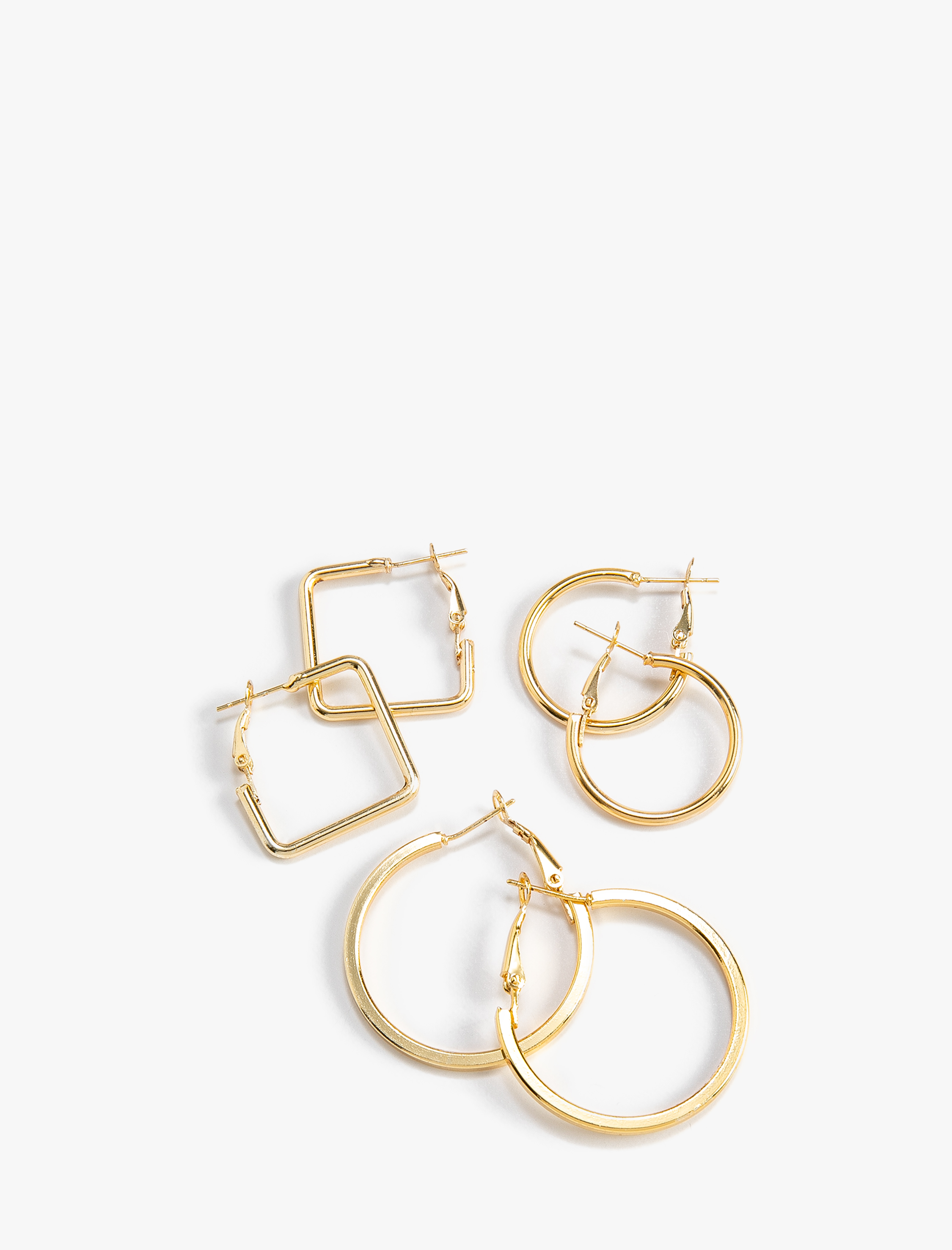  Kadın 3'lü Halka Küpe Seti