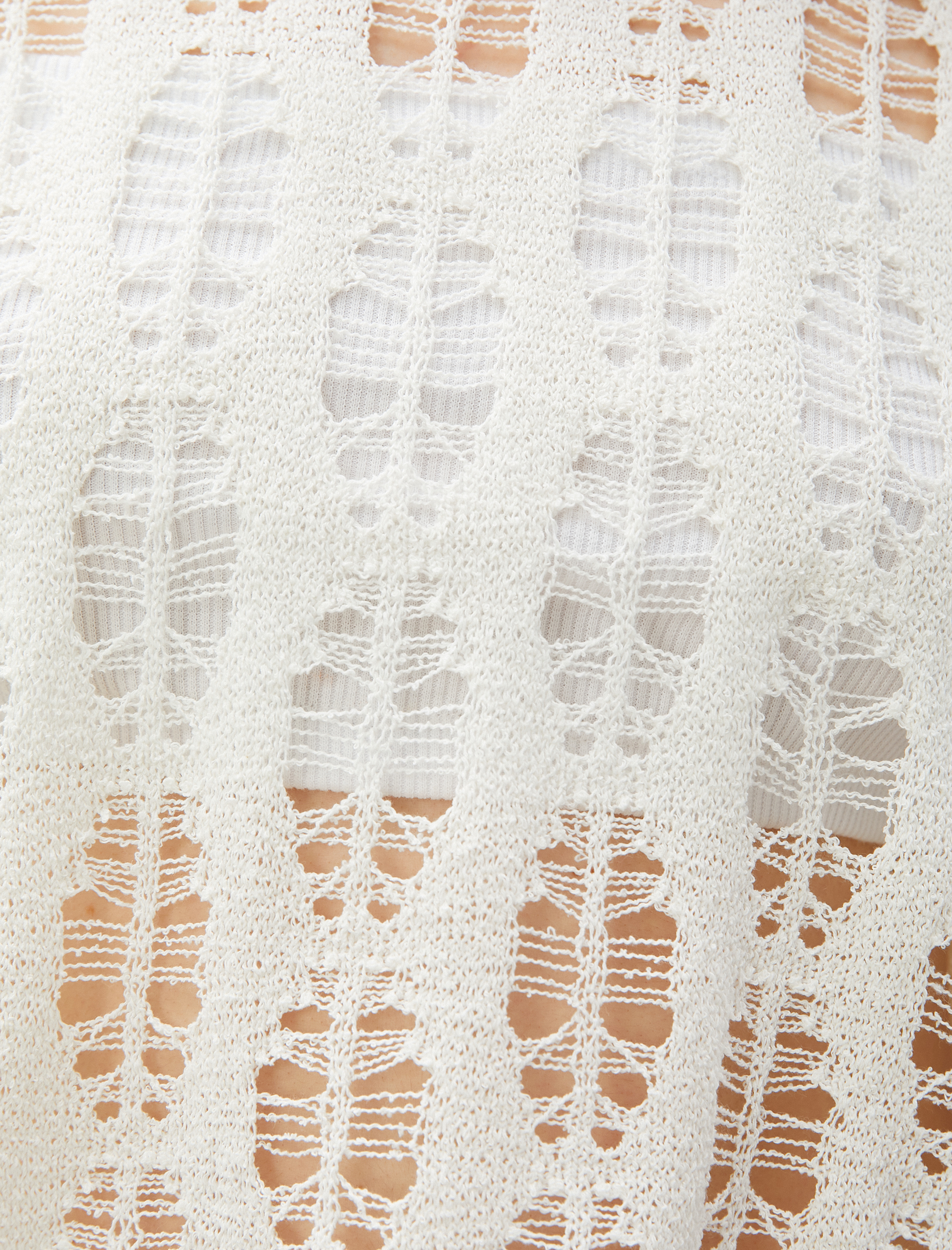   Crop Tişört Ajurlu Kısa Kollu Bisiklet Yaka