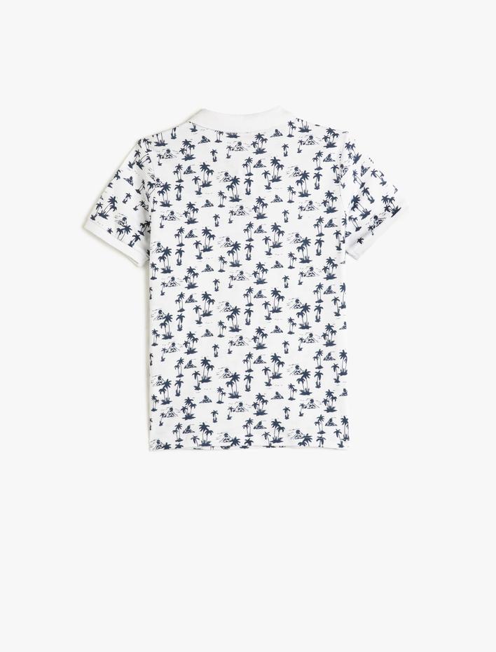 Erkek Çocuk Polo Yaka Tişört Kısa Kollu Baskılı Pamuklu