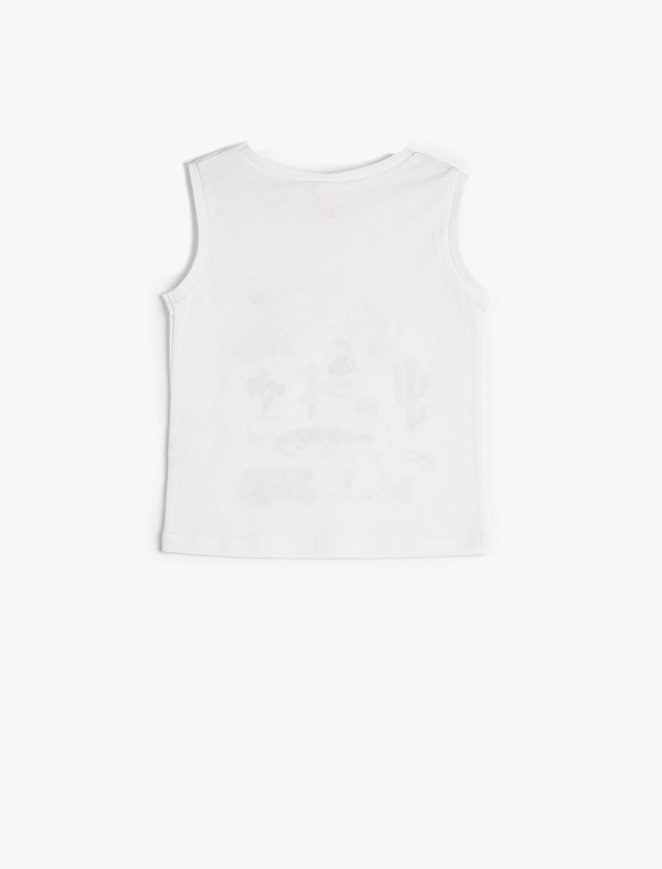  Erkek Bebek Atlet Kolsuz Yuvarlak Yaka Baskılı Pamuklu