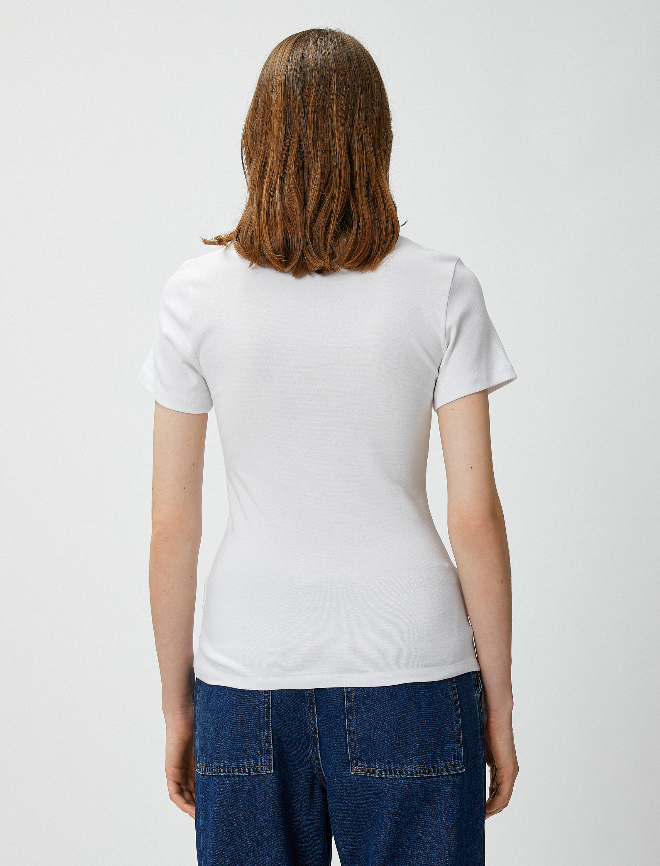   Basic Tişört U Yaka Pamuklu