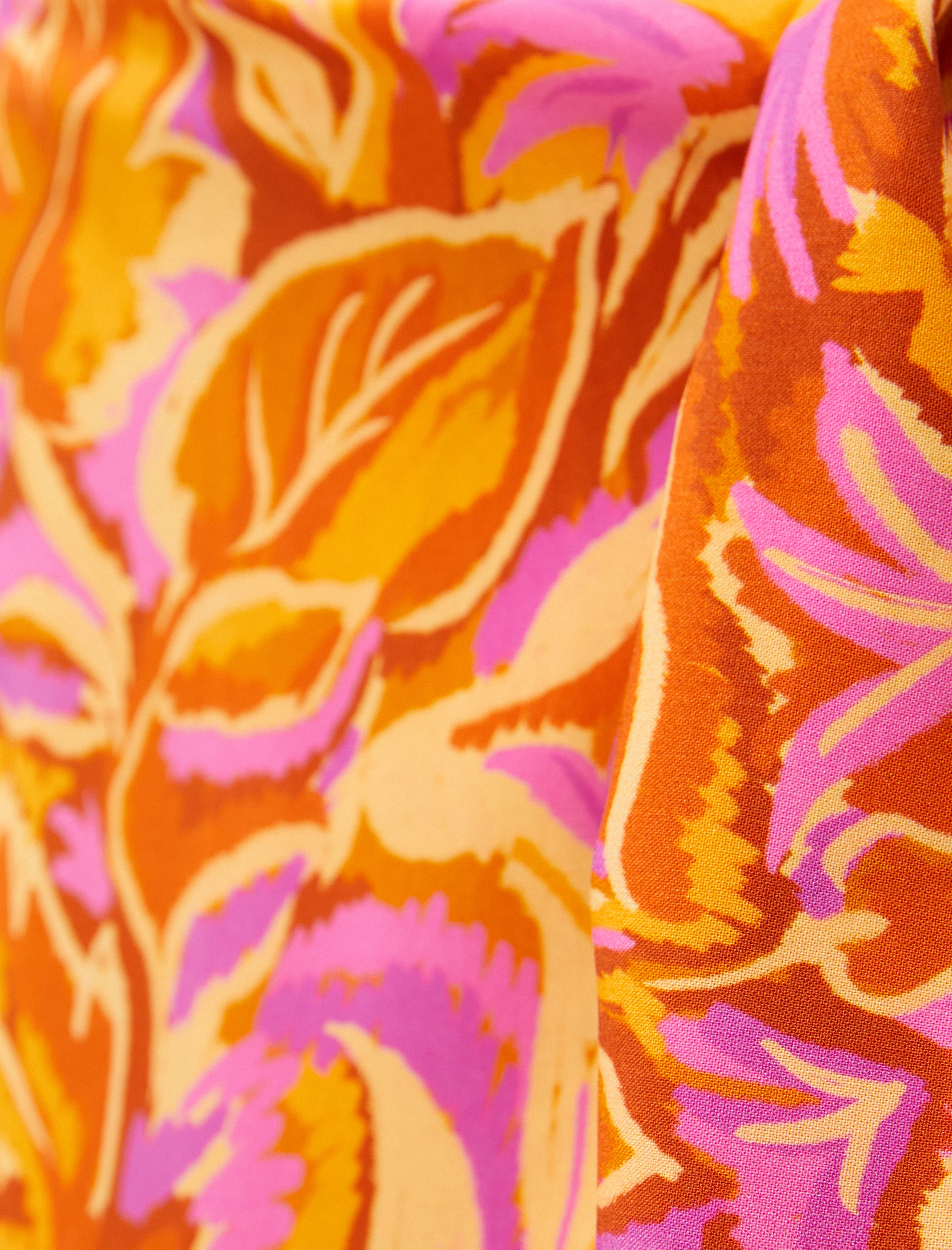   Çiçekli Uzun Etek Önden Bağlamalı Viskon Anvelop Kapama