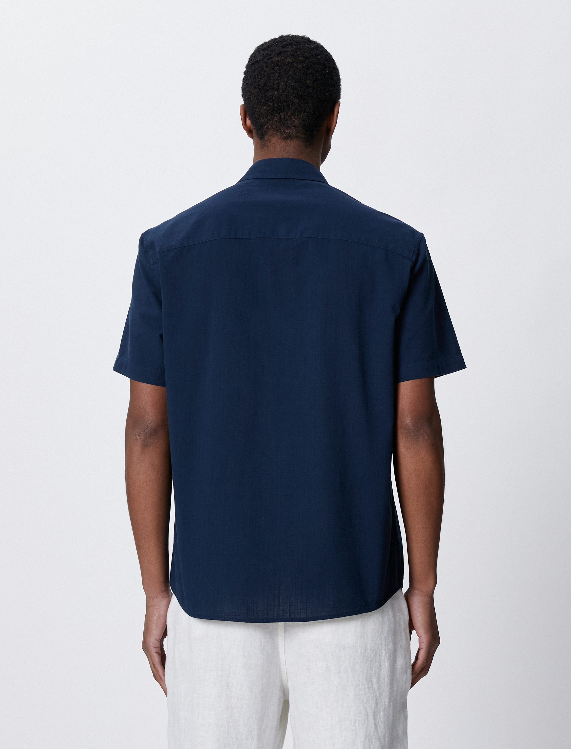   Basic Kısa Kollu Gömlek Klasik Yaka Düğmeli Pamuklu