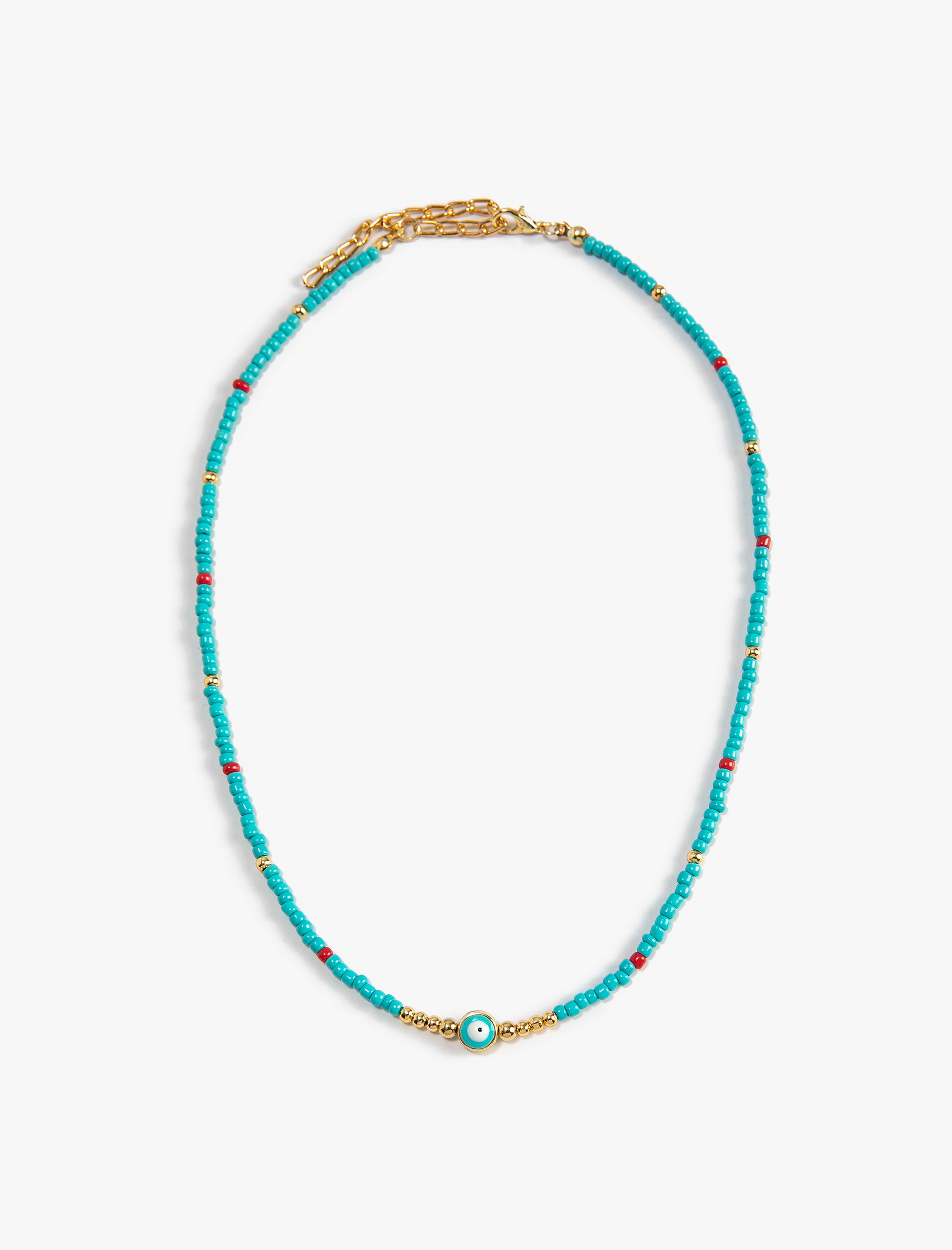  Kadın Boncuklu Kolye Nazar Boncuğu Detaylı