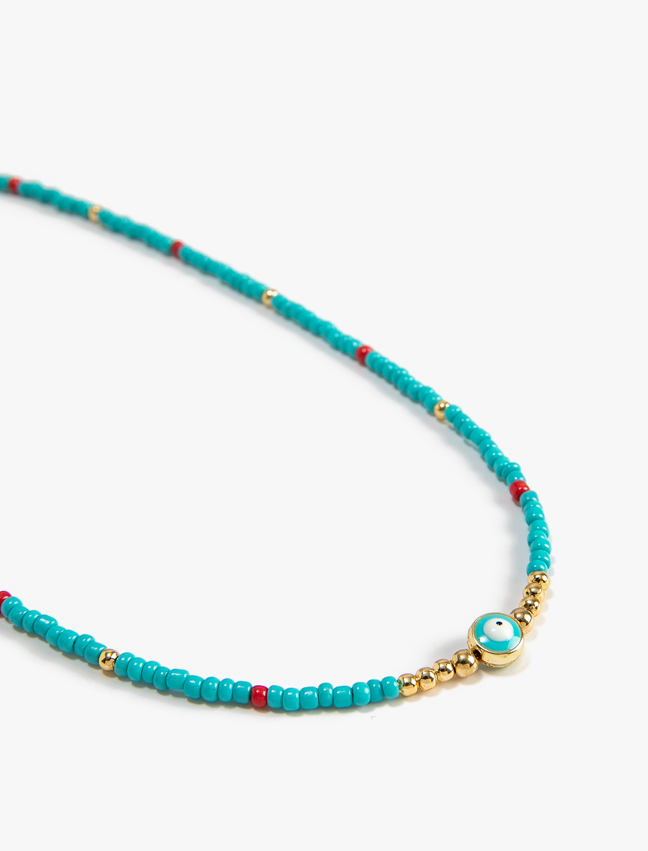  Kadın Boncuklu Kolye Nazar Boncuğu Detaylı