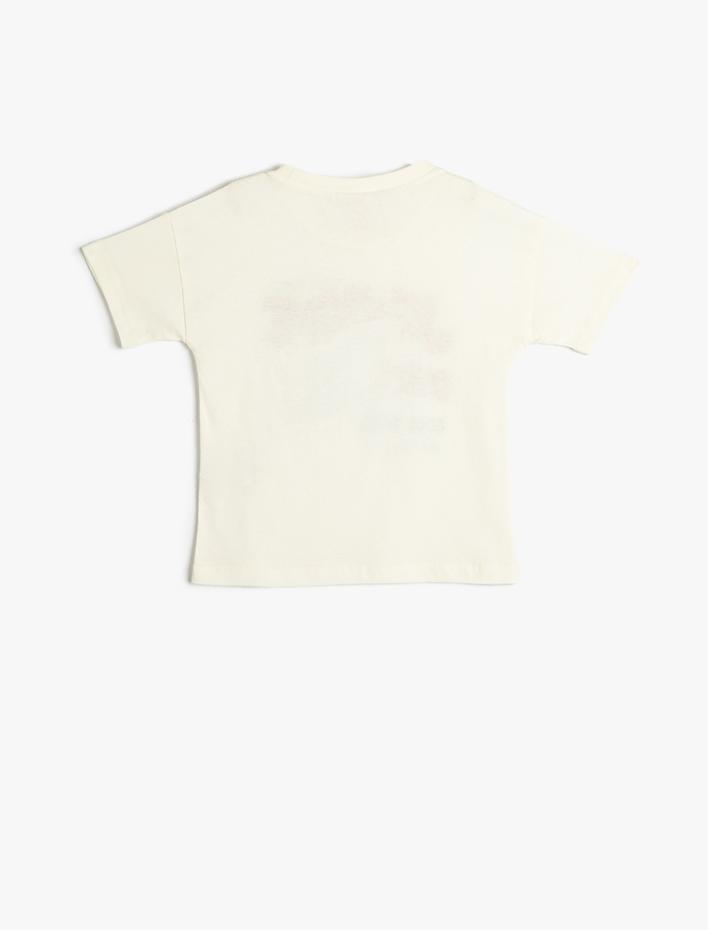 Erkek Bebek Tişört Köpek Balığı Baskılı Kısa Kollu Pamuklu