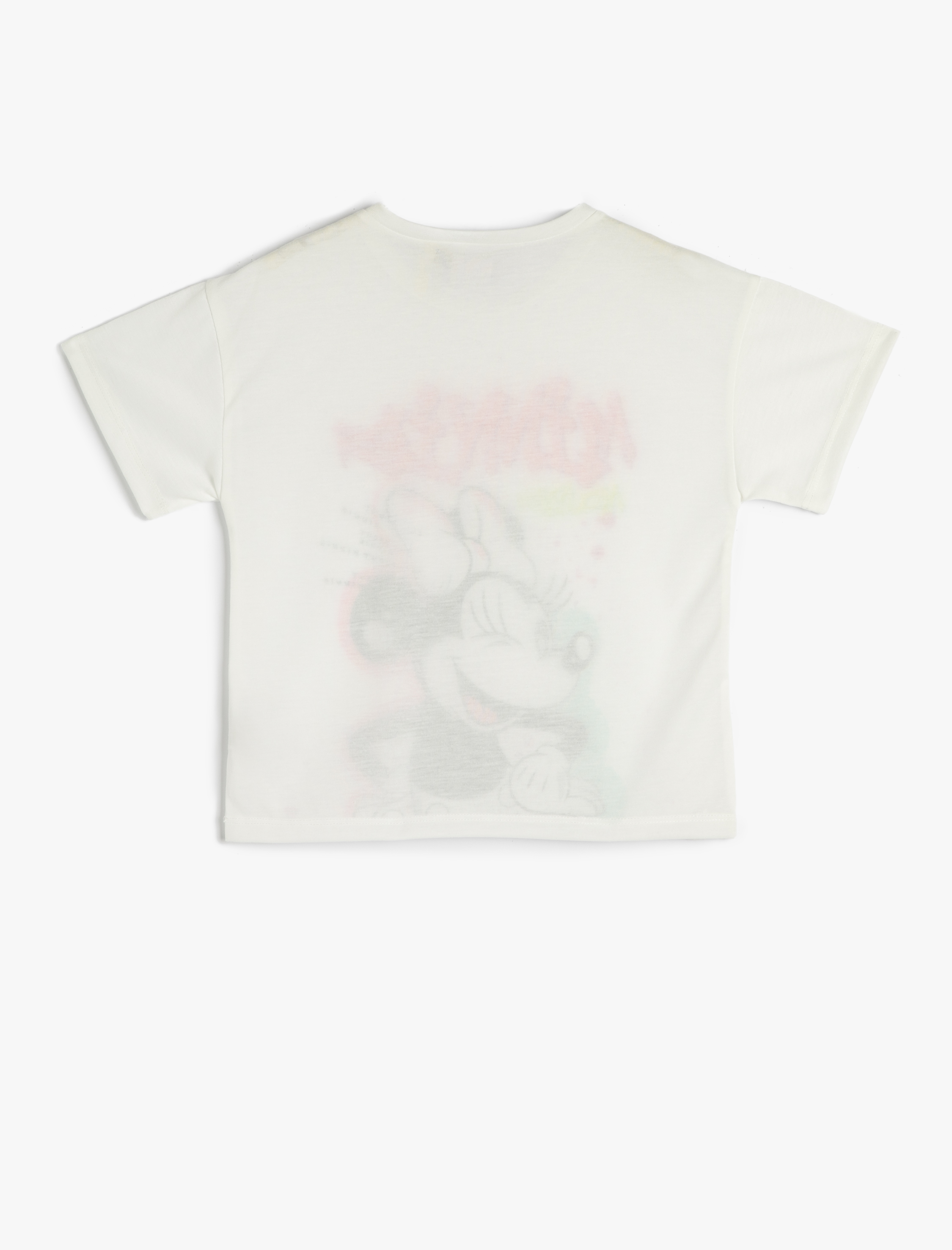  Kız Çocuk Minnie Mouse Tişört Lisanslı Kısa Kollu Bisiklet Yaka