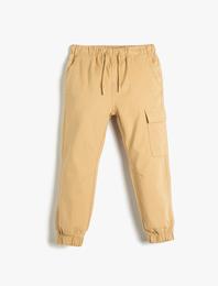 Jogger Pantolon Cepli Beli Bağlamalı Lastikli Pamuklu