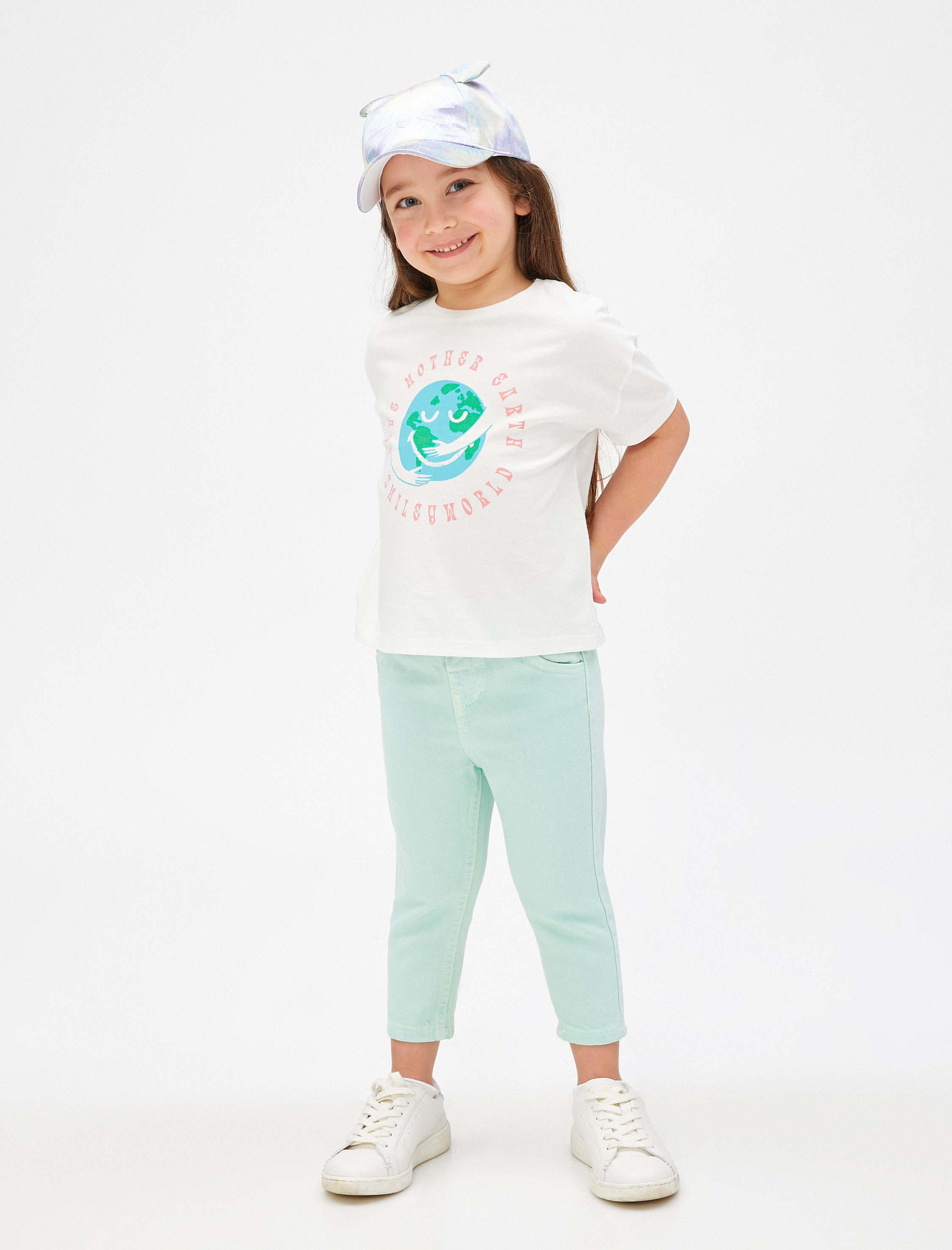 Kız Bebek SmileyWorld® Tişört Lisanslı Kısa Kollu Bisiklet Yaka Pamuklu