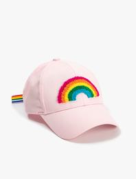 Cap Şapka Pamuklu Gökkuşağı Aplike Detaylı