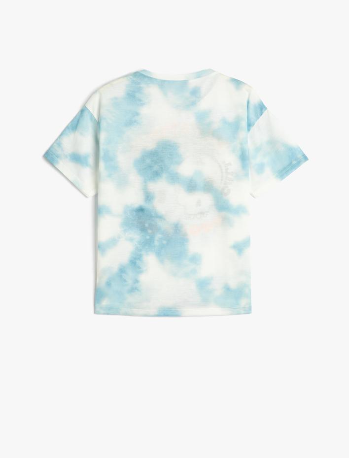 Erkek Çocuk Tişört Batik Desenli Kısa Kollu Bisiklet Yaka Kuru Kafa Baskılı