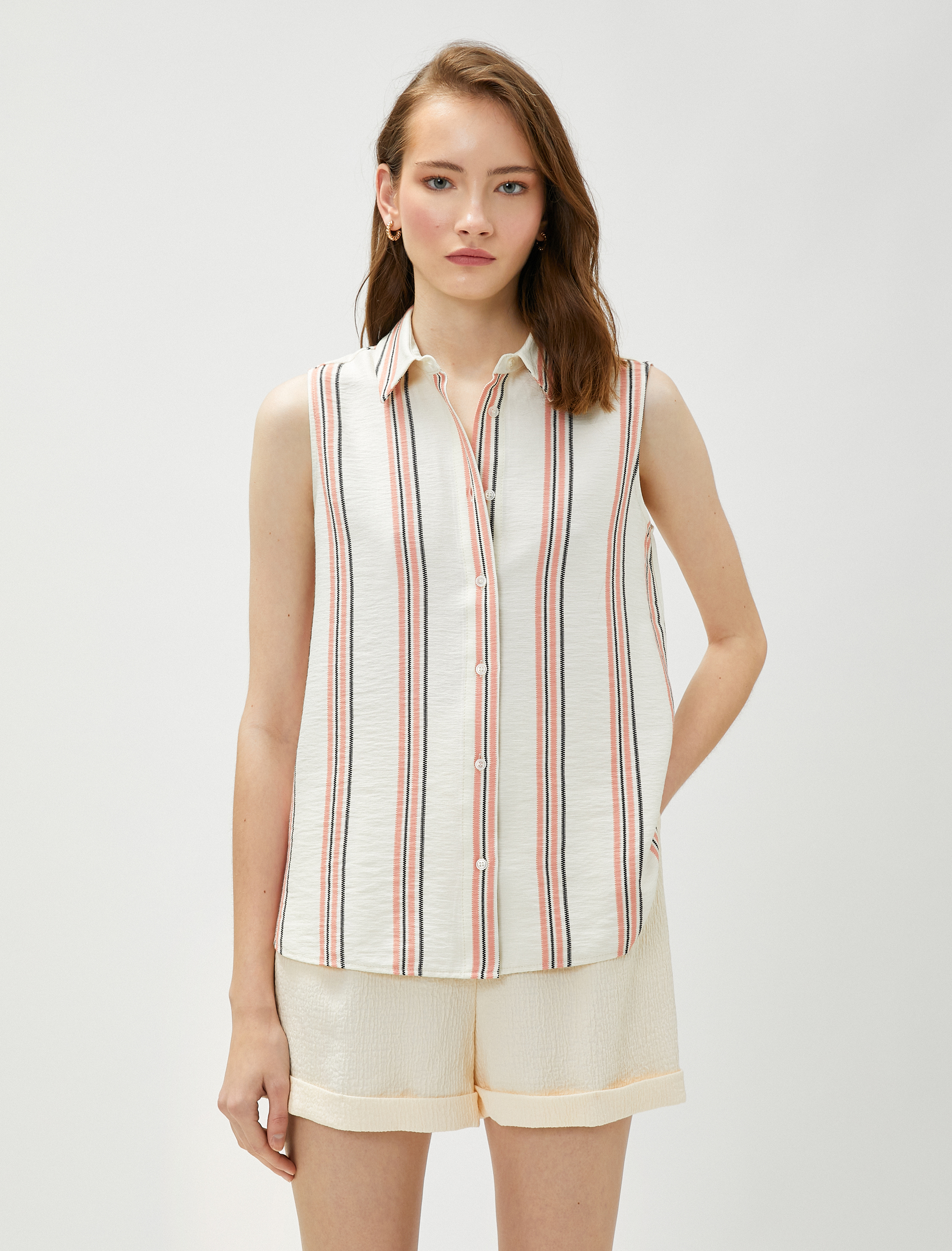   Kolsuz Viskon Gömlek Düğmeli