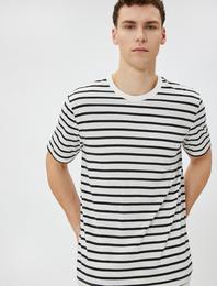 Slim Fit Tişört Kısa Kollu Bisiklet Yaka