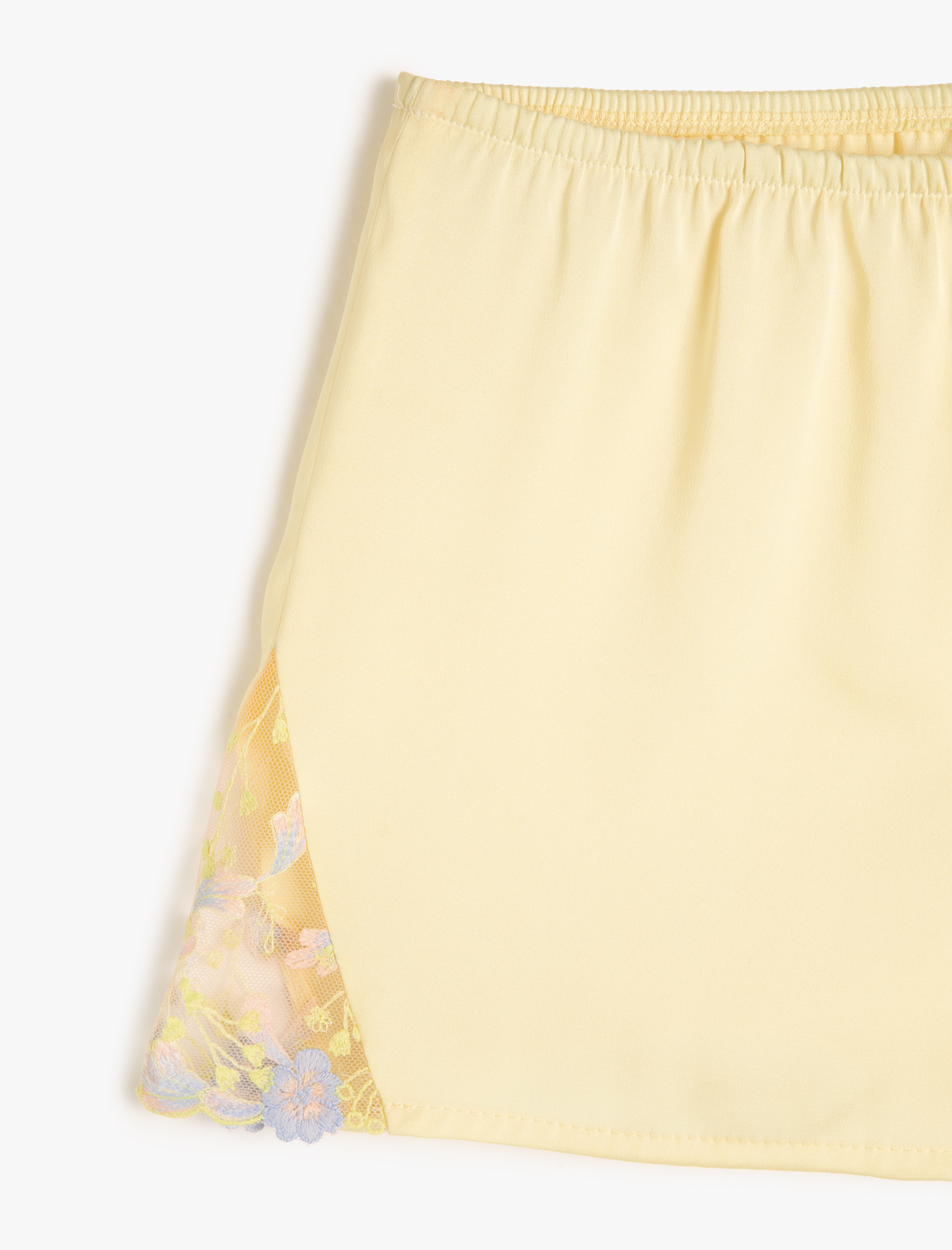   Pijama Altı Şort Çiçekli Beli Lastikli