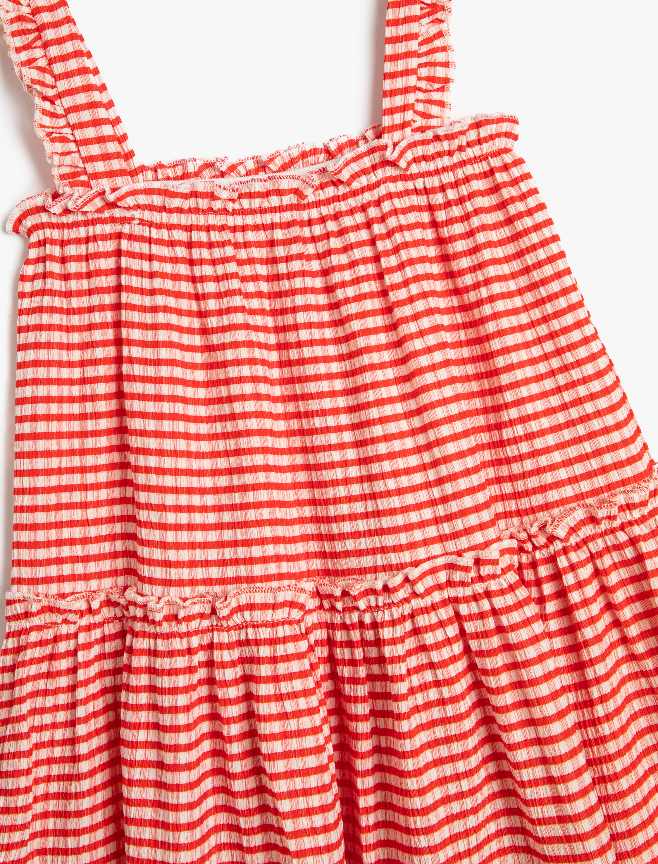  Kız Çocuk Elbise Midi Boy Kareli Askılı Rahat Kesim