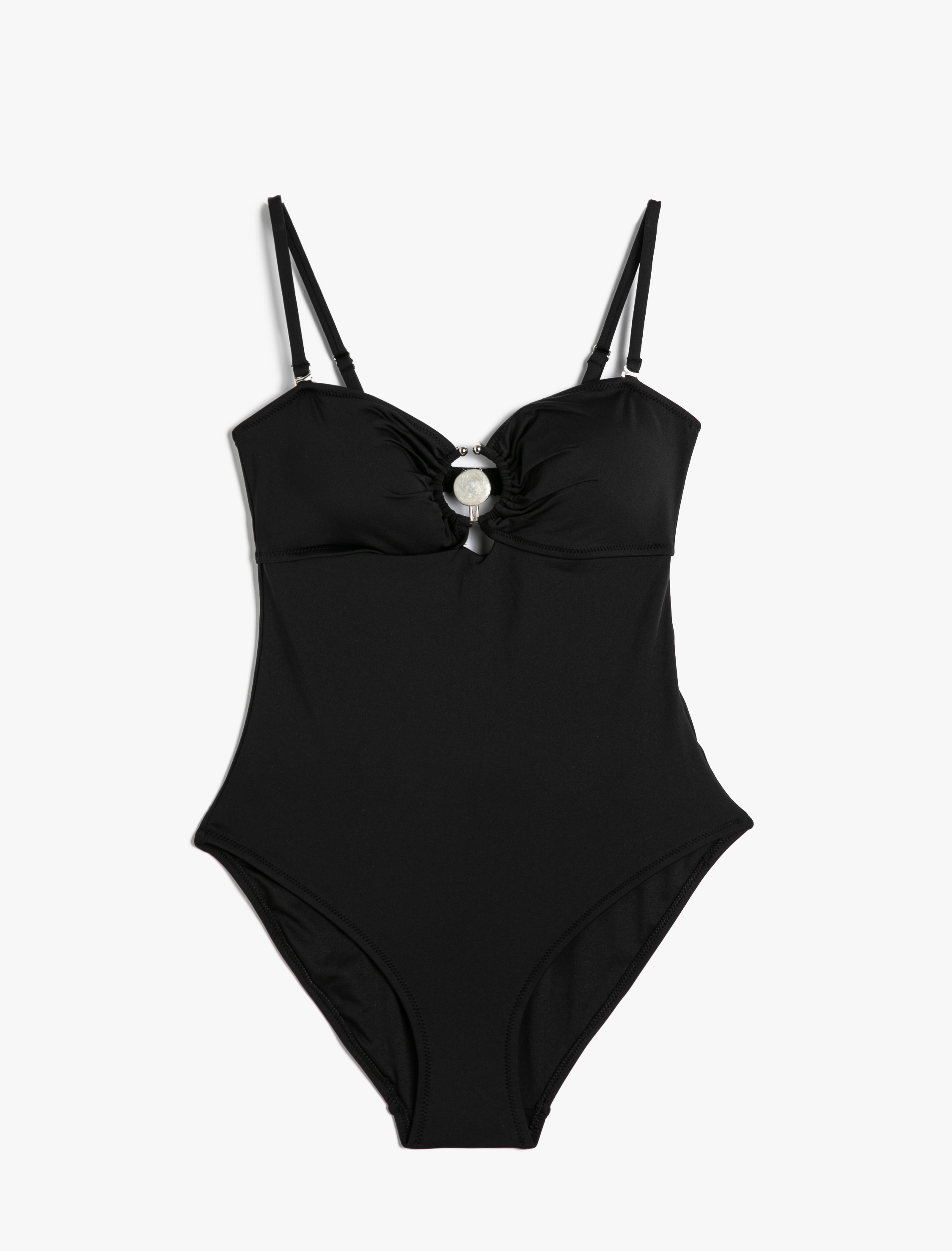   Metal Aksesuarlı Mayo İnce Askılı Kaplı Pencere Detaylı