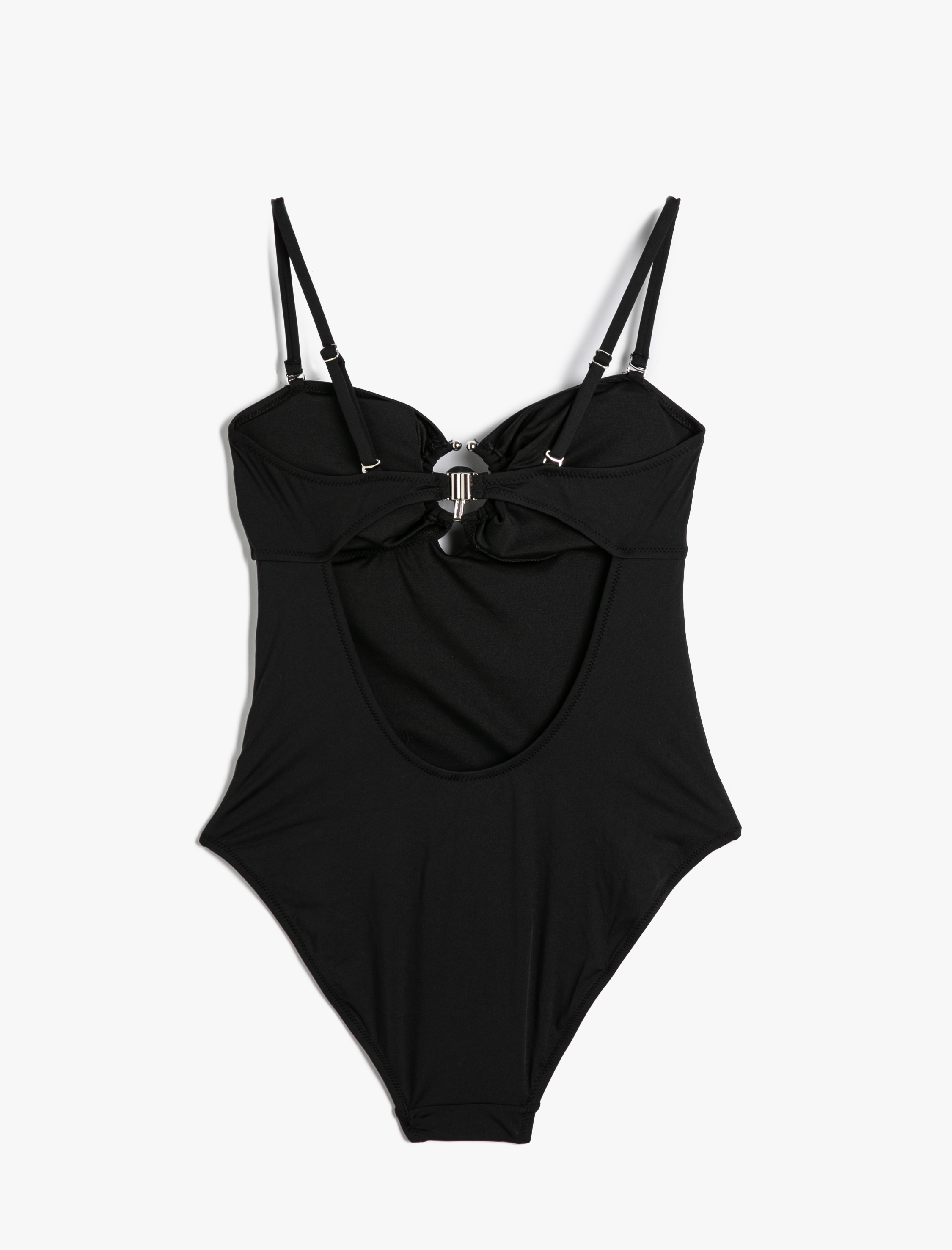   Metal Aksesuarlı Mayo İnce Askılı Kaplı Pencere Detaylı