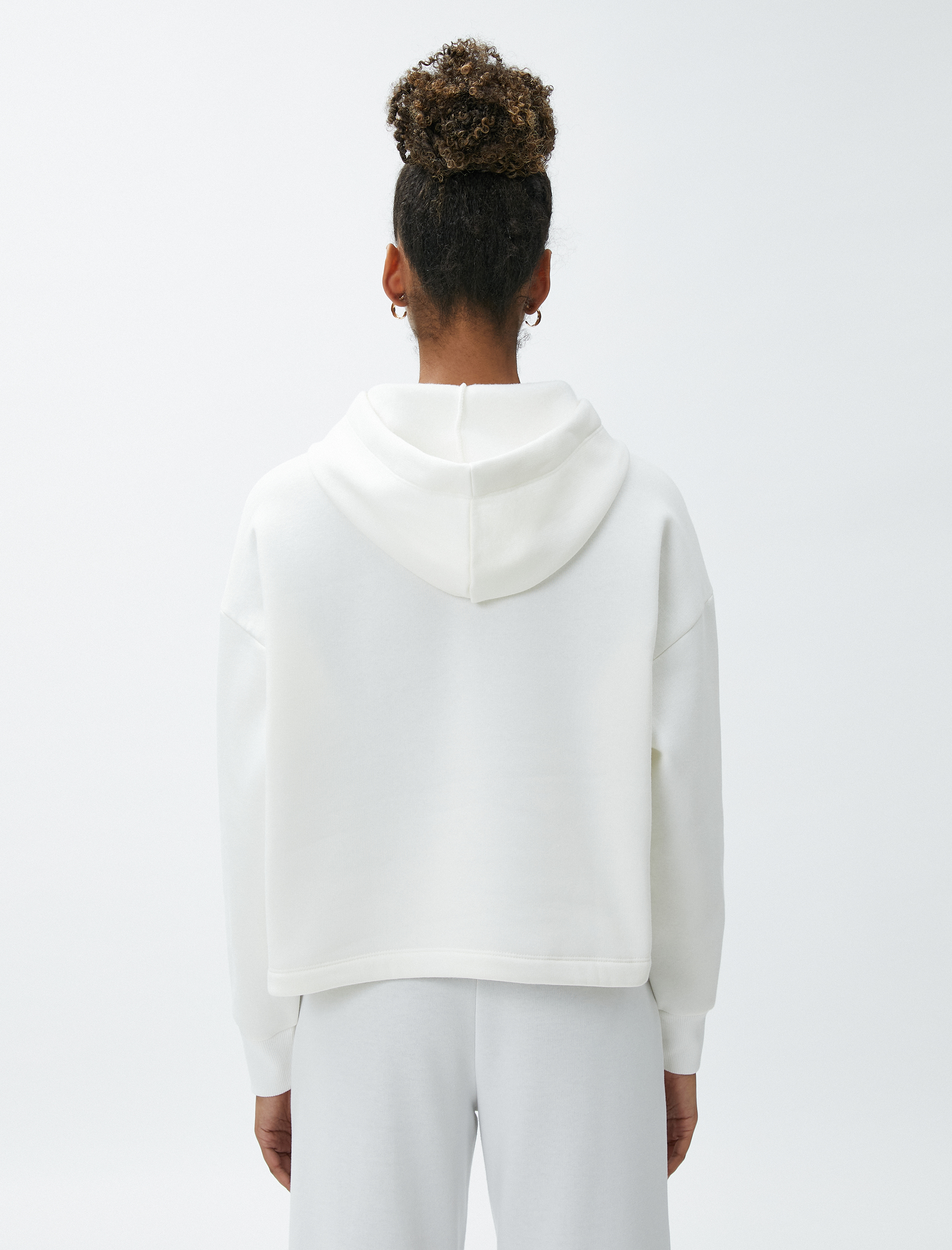   Spor Sweatshirt Kapüşonlu Şardonlu Kanguru Cepli