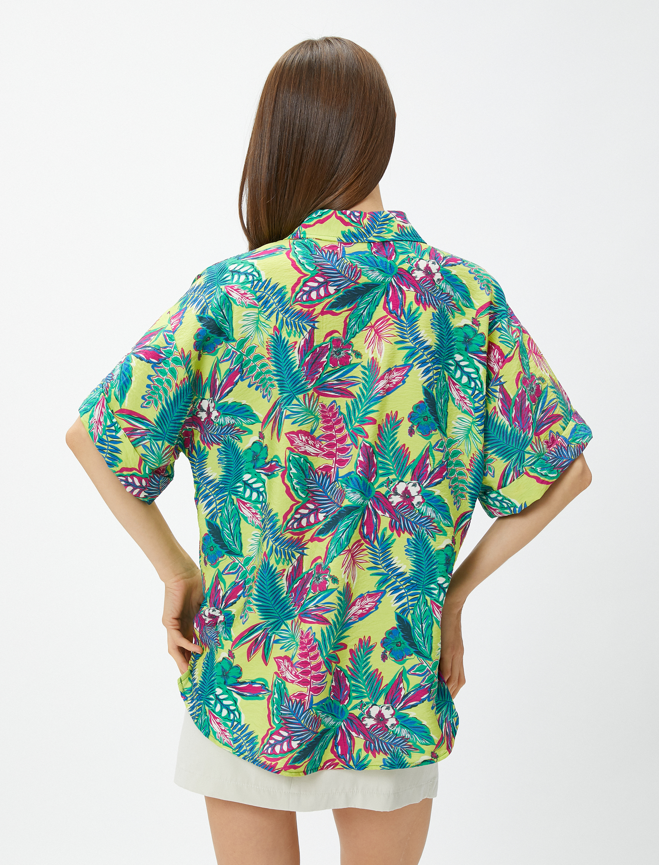   Cep Detaylı Kısa Kollu Hawaii Gömlek
