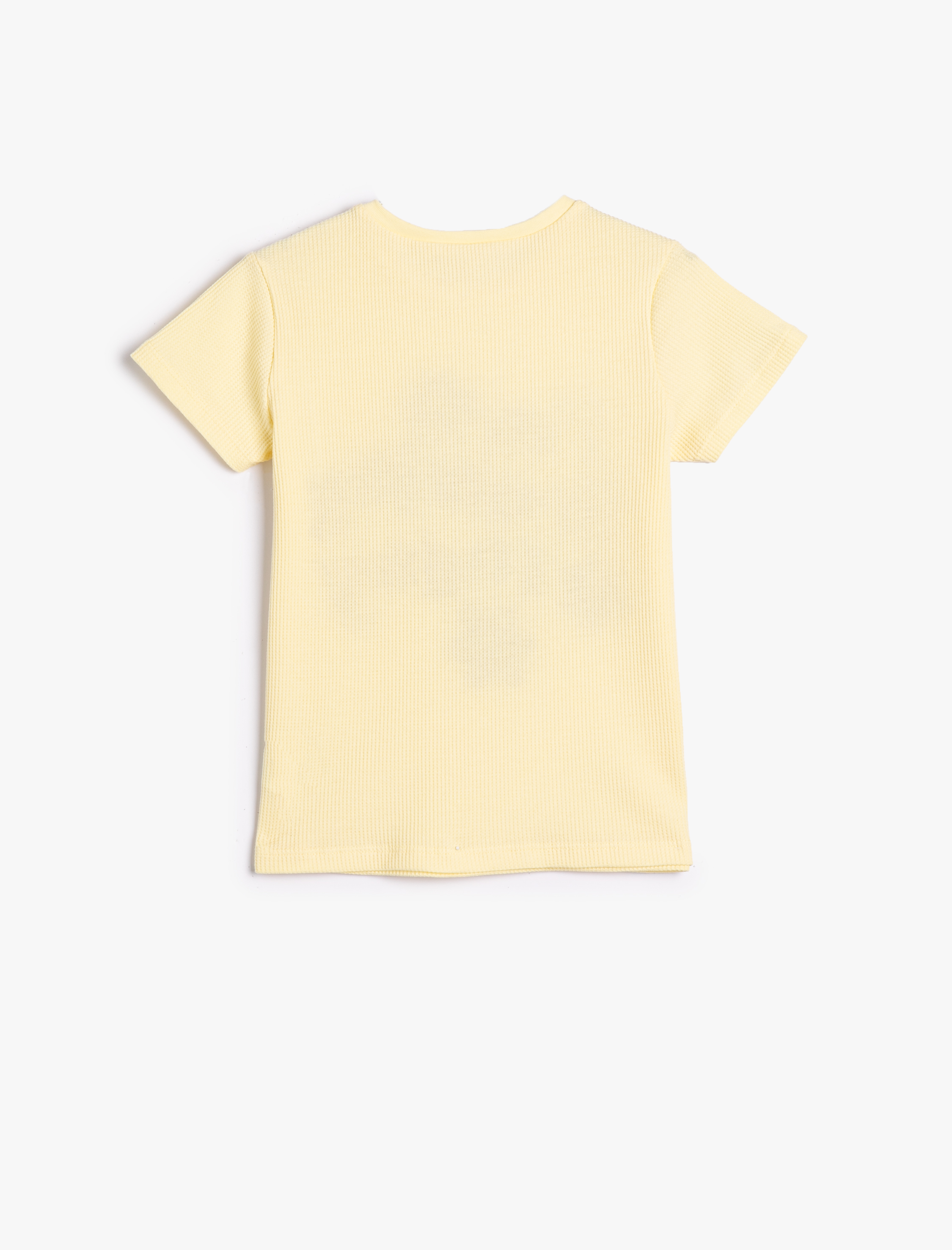  Kız Çocuk Tişört Kısa Kollu Bisiklet Yaka Dokulu Pamuklu Baskılı