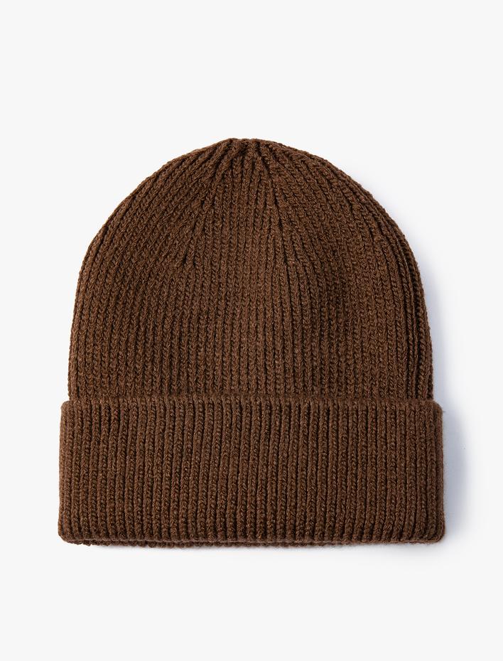 Erkek Basic Örgü Bere Katlama Detaylı