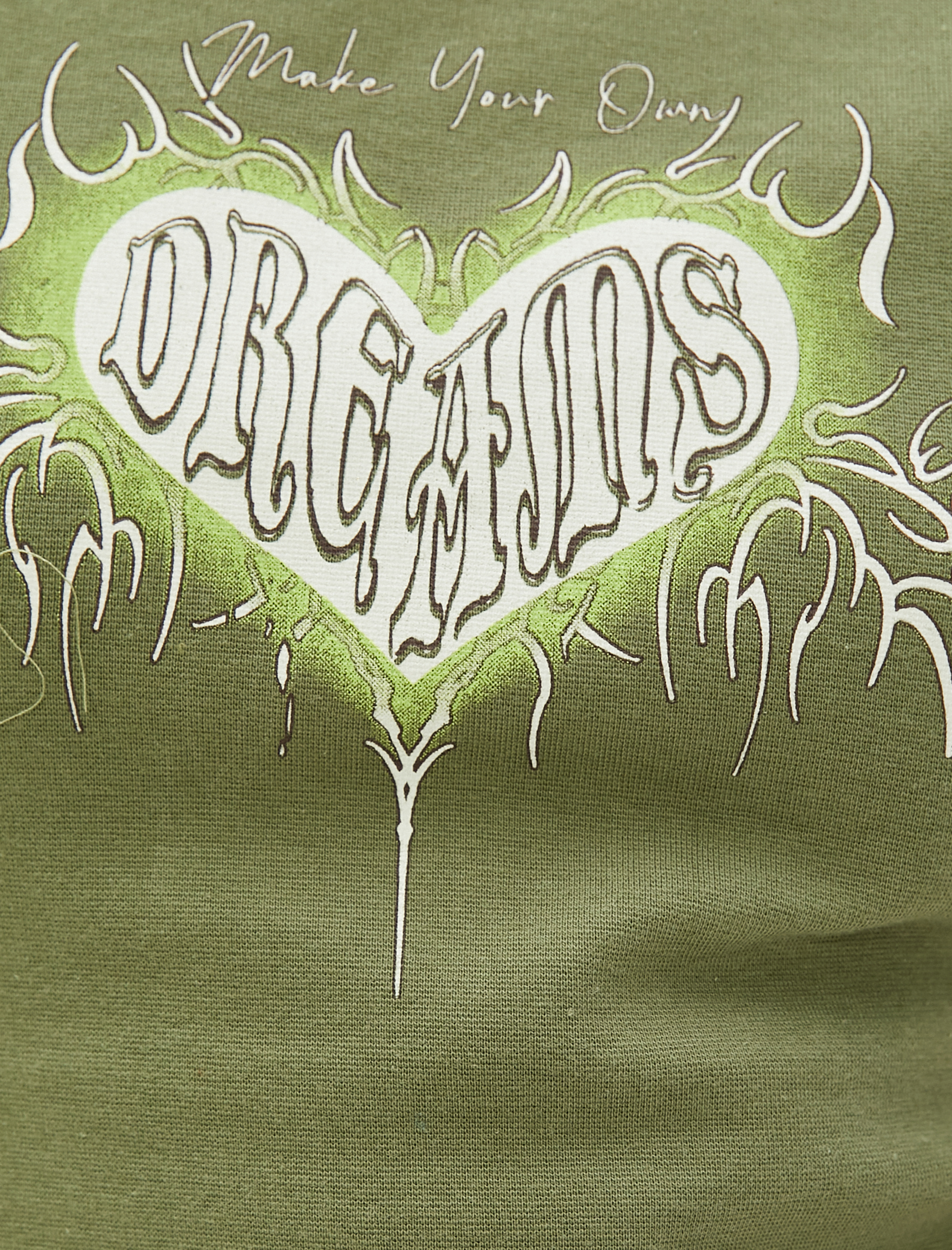   Crop Tişört Baskılı File Detaylı Bisiklet Yaka Pamuklu