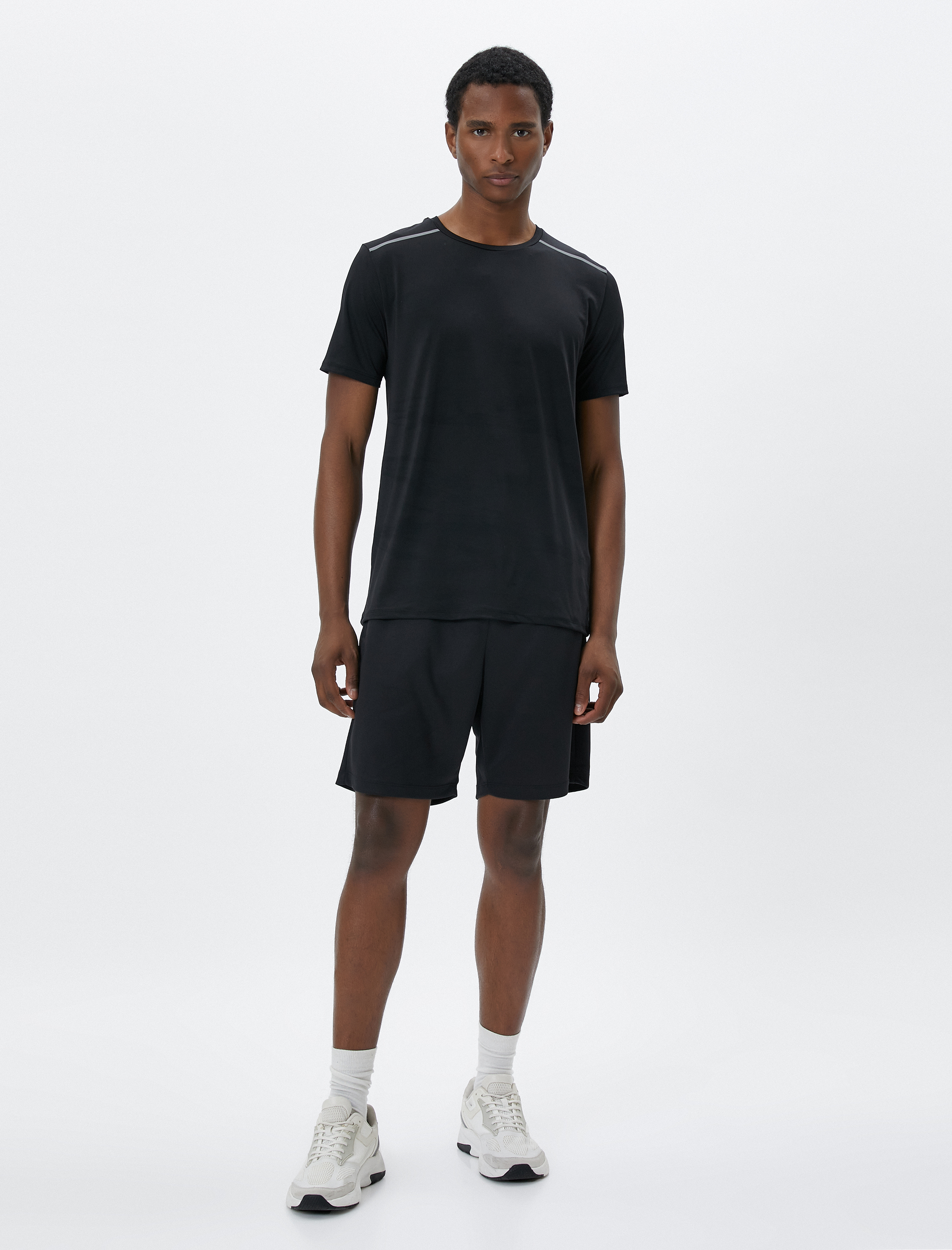   Spor Tişört Şerit Reflektörlü Bisiklet Yaka Kısa Kollu