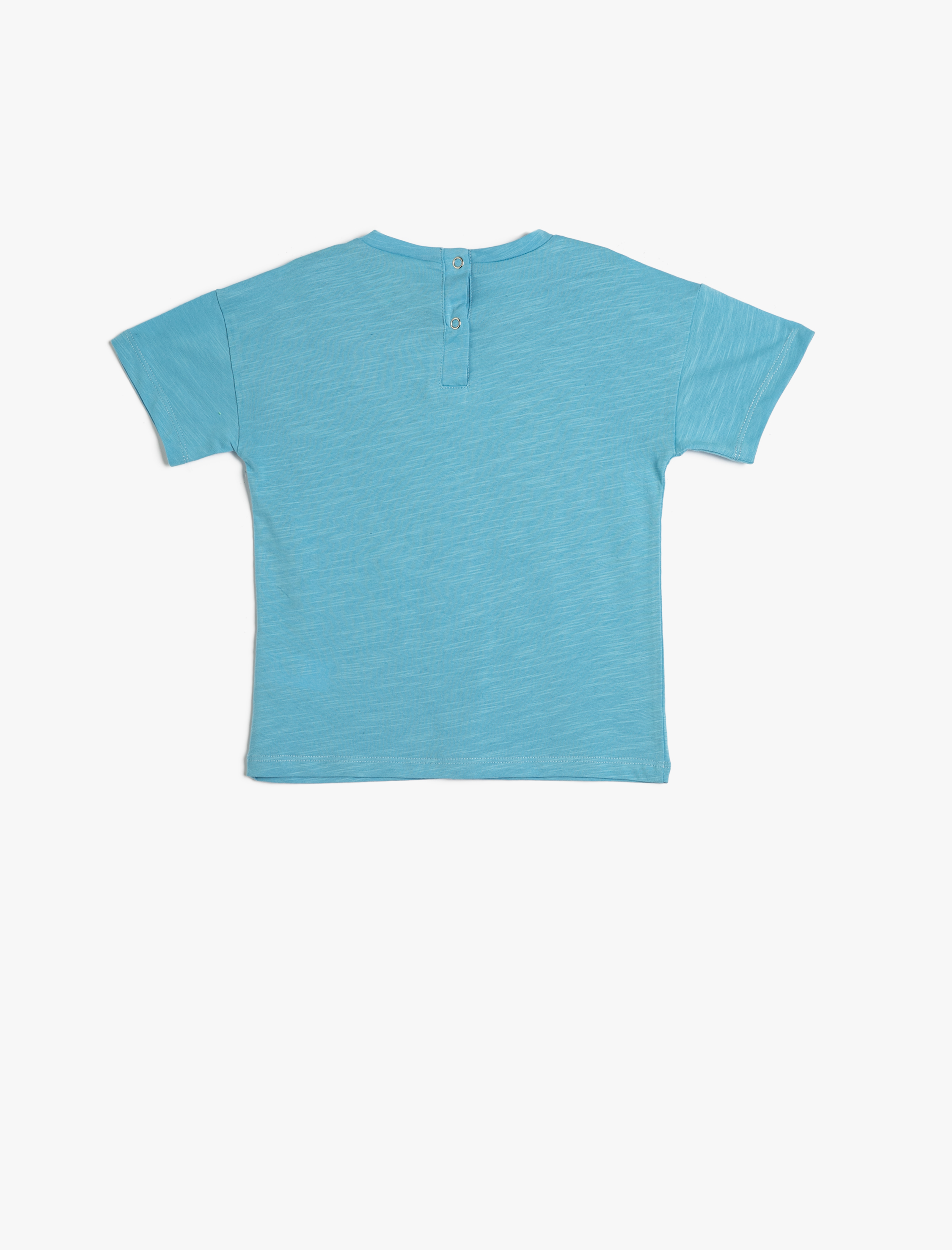  Erkek Bebek Tişört Bisiklet Yaka Kısa Kollu Papağan Baskılı Pamuklu