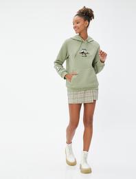 Kapüşonlu Sweatshirt Kanguru Cepli Panda Baskılı