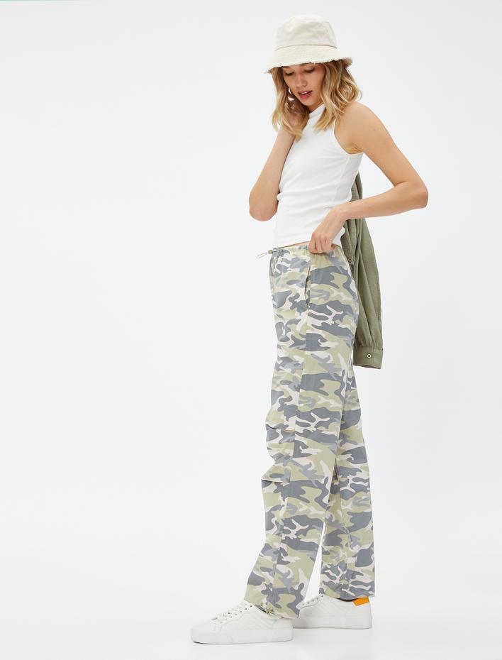  Pantolon Cep Detaylı Katlamalı Beli Lastikli Stoperli