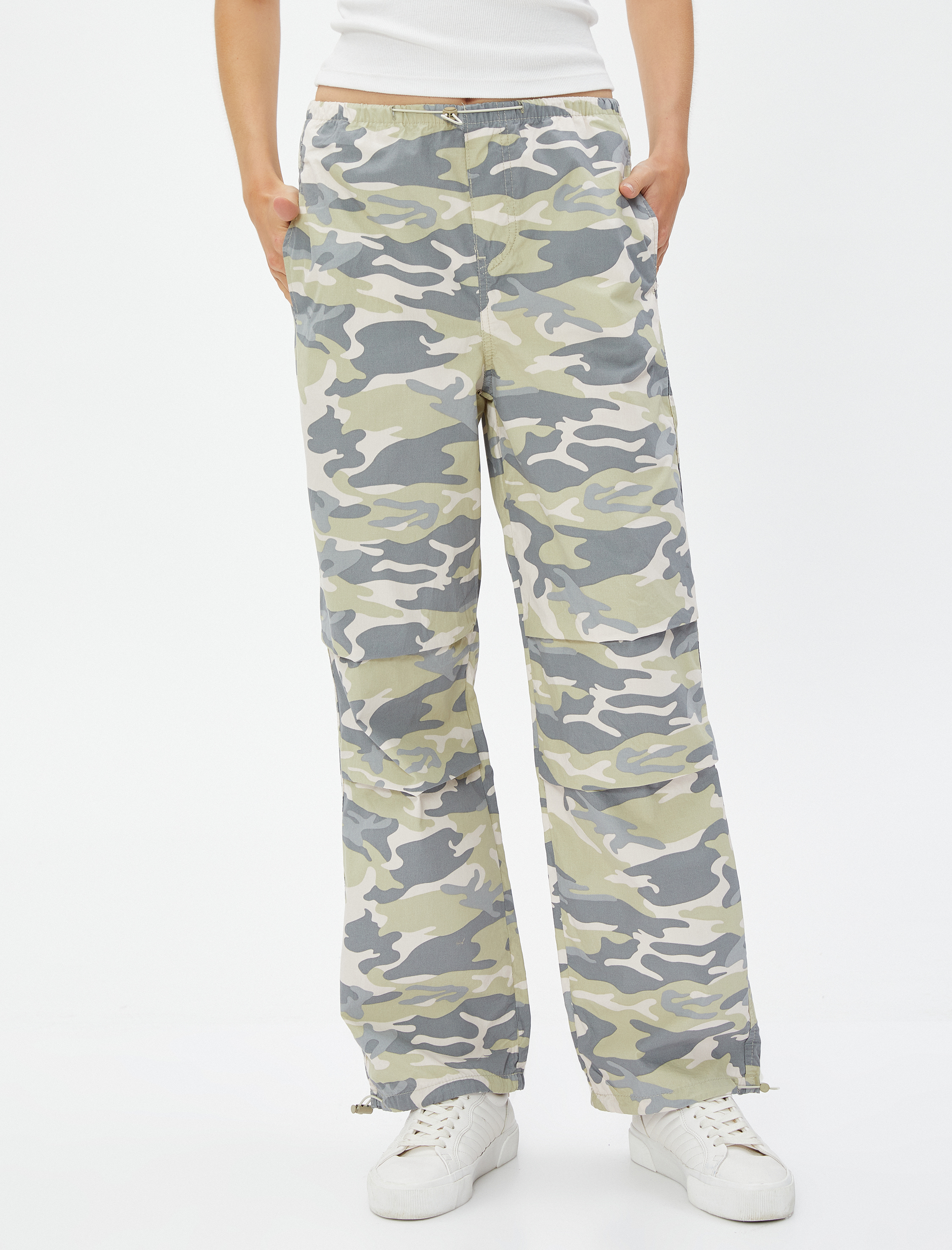   Pantolon Cep Detaylı Katlamalı Beli Lastikli Stoperli