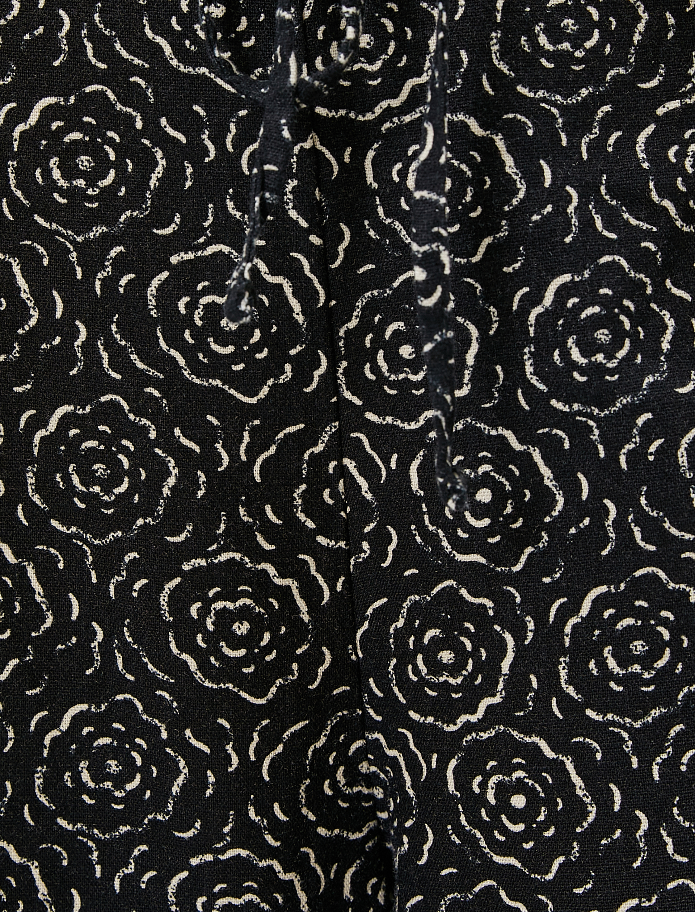   Bol Paça Pantolon Yırtmaçlı Bağlama Detaylı Keten Karışımlı