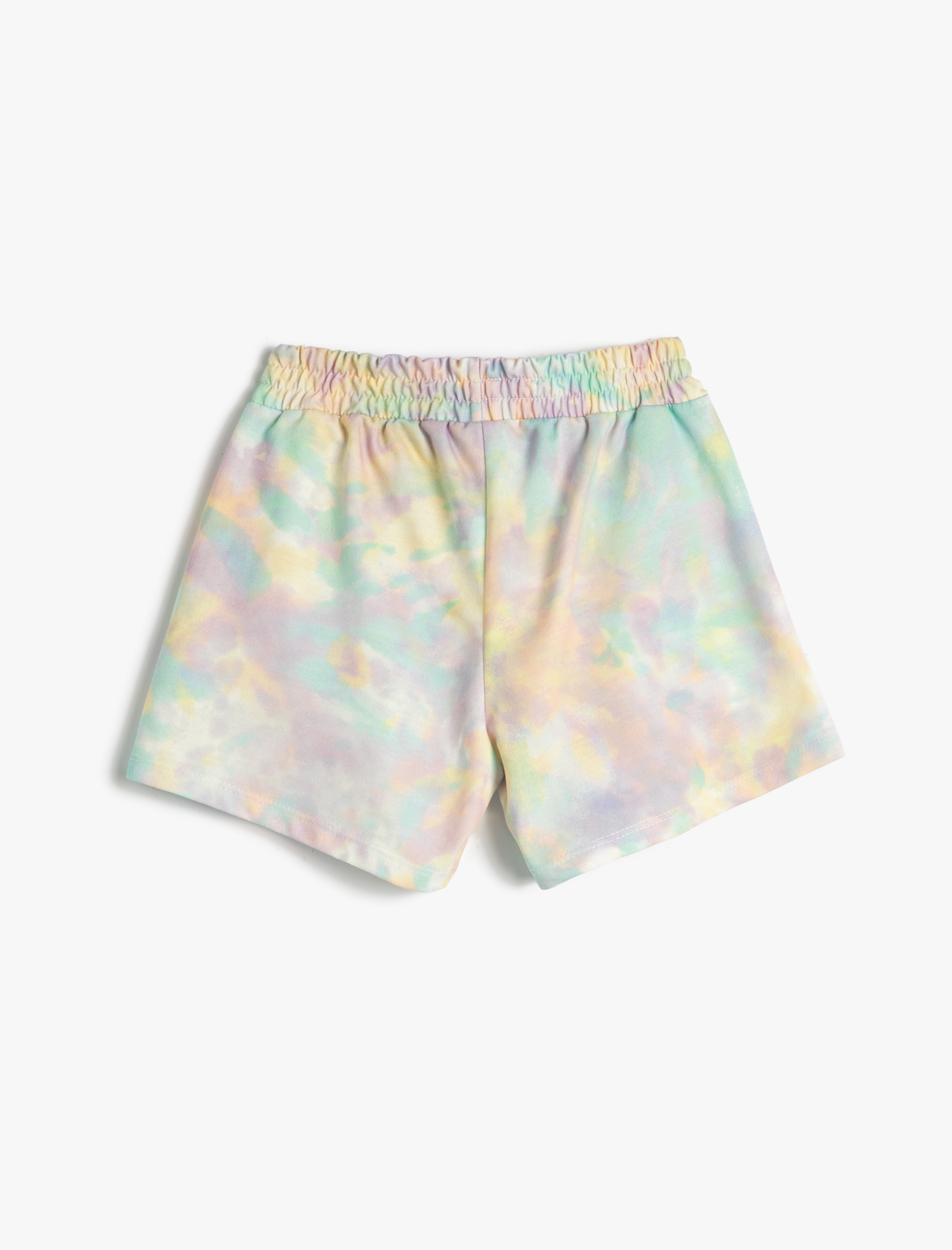  Kız Çocuk Şort Batik Desenli Beli Lastikli Cepli Rahat Kesim